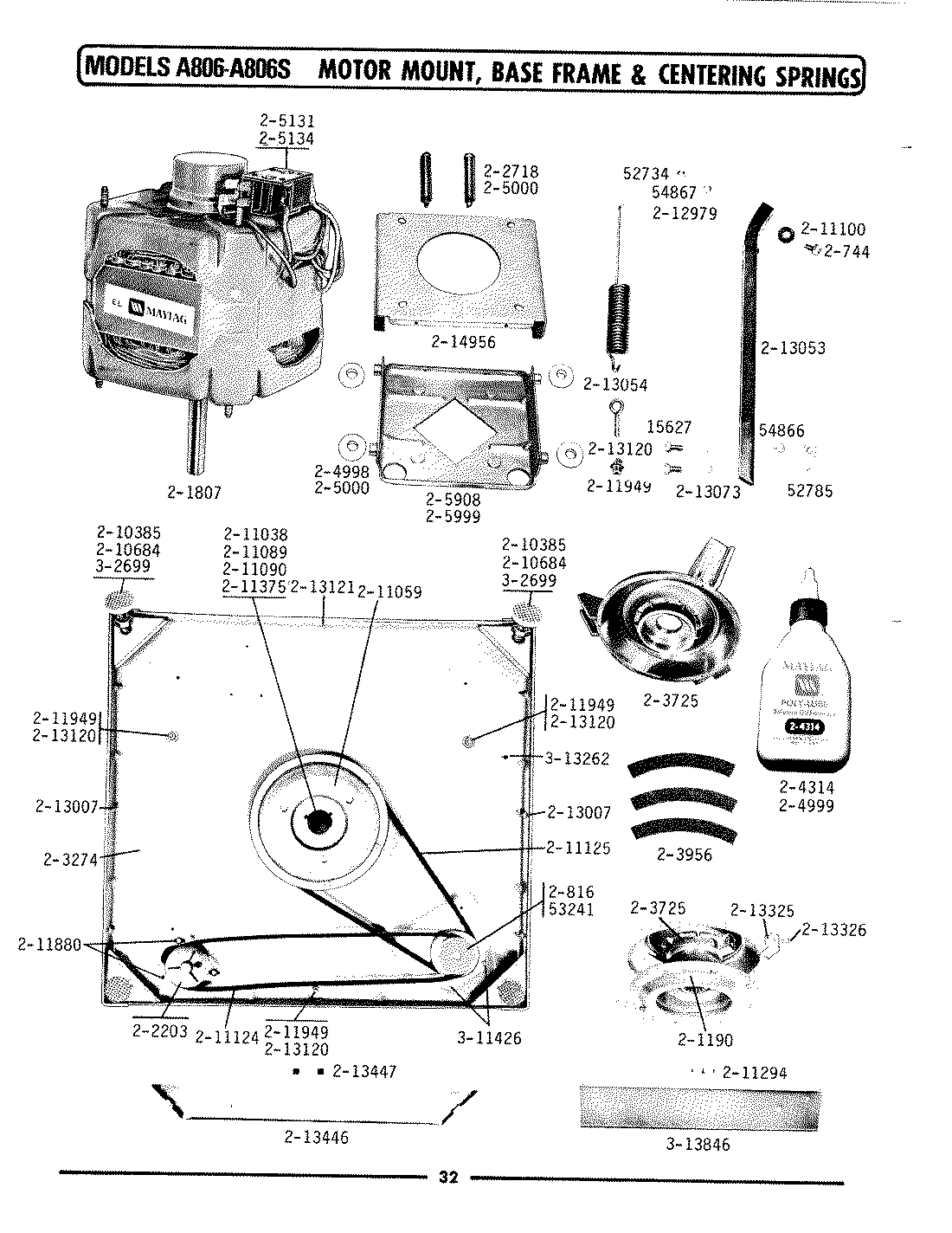 08 - MOTOR MOUNT, BASE FRAME & CENTERING SPRS