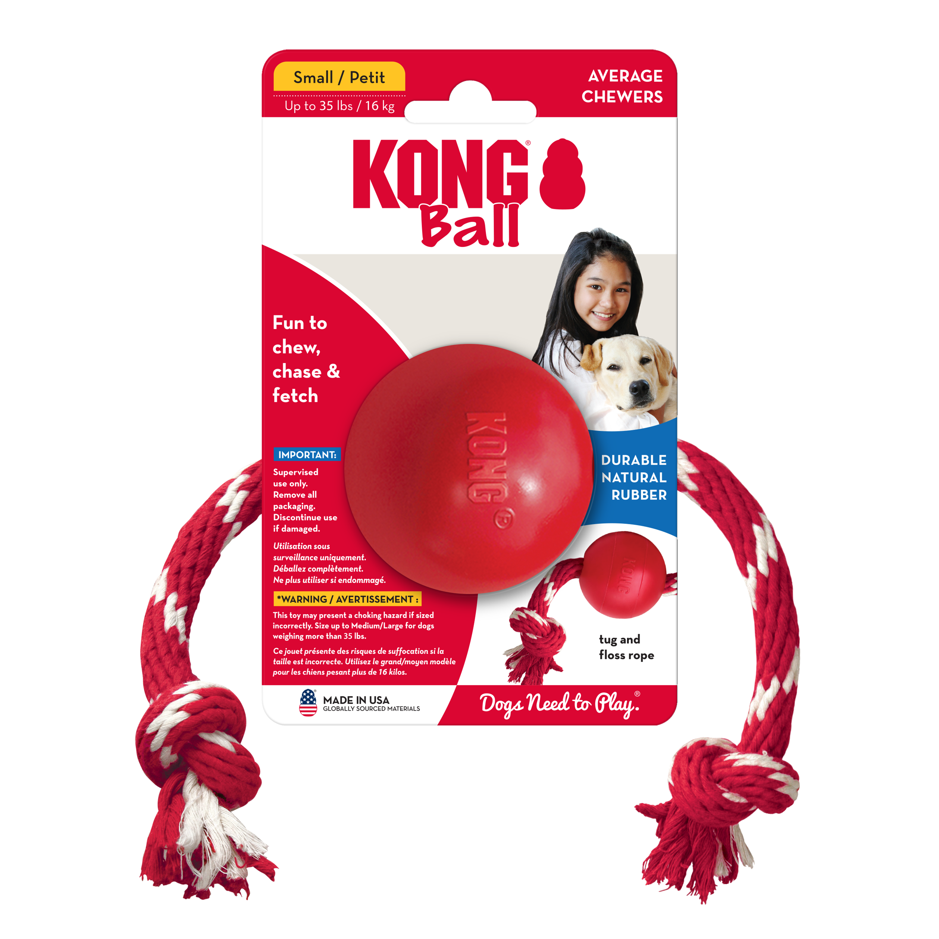 KONG Ball w/Rope onpack product image