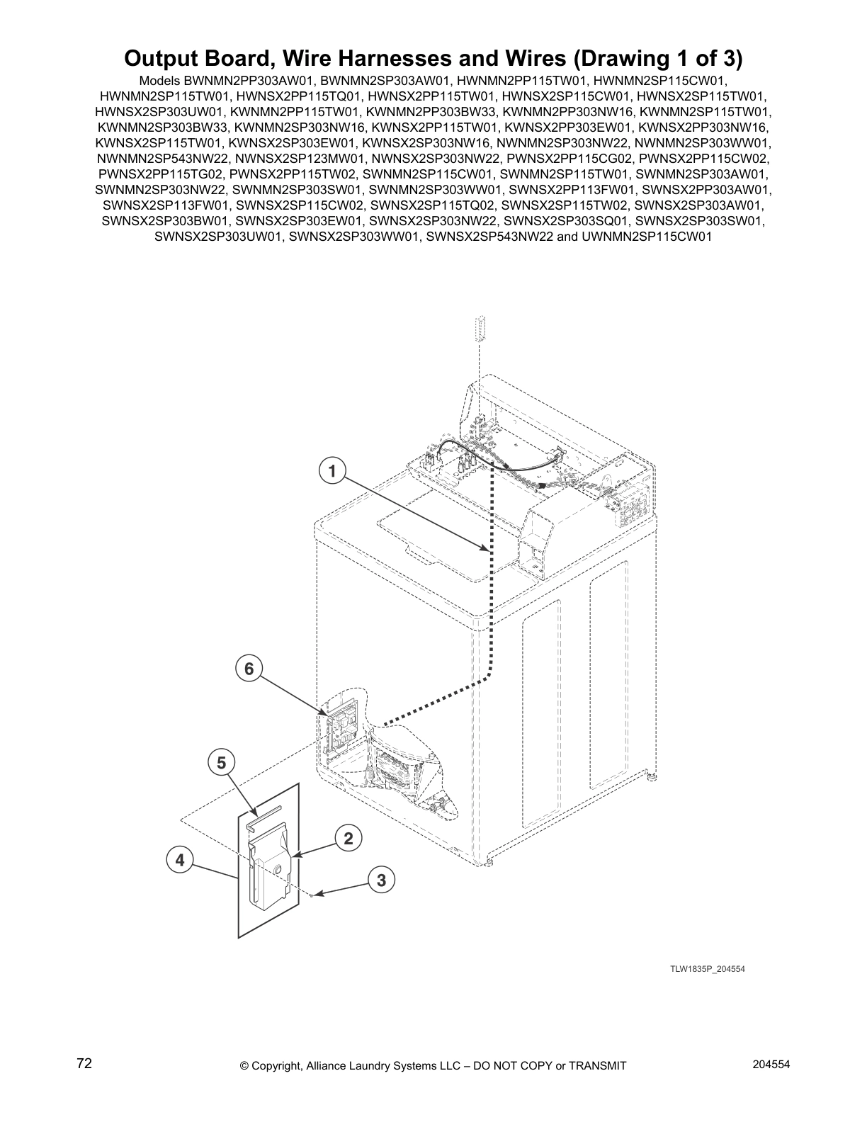 Output Board, Wire Harnesses and Wires (Drawing 1 of 3)