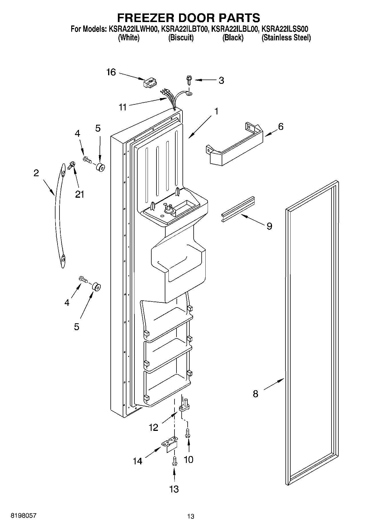 08 - FREEZER DOOR PARTS