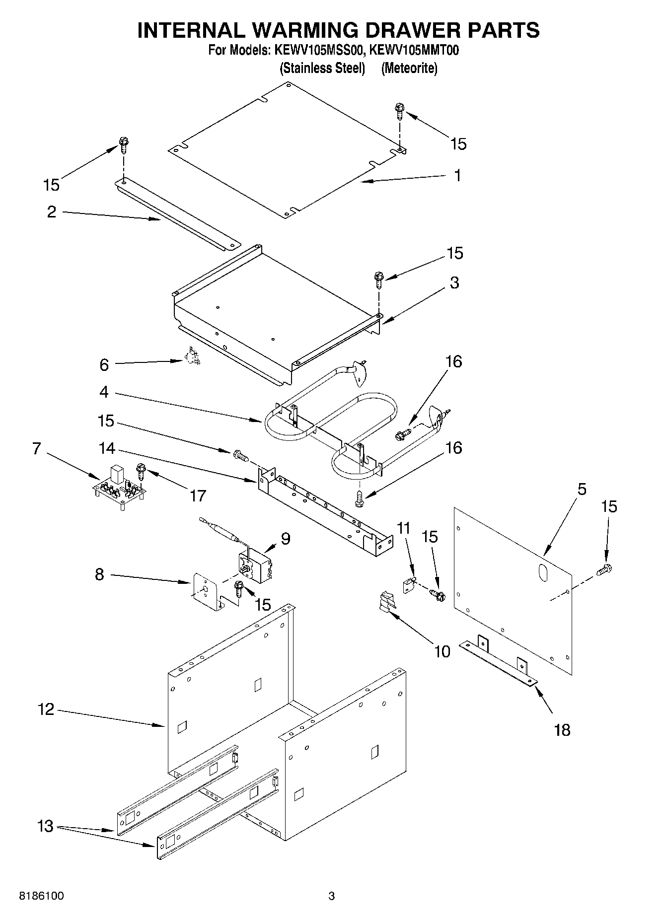 02 - INTERNAL WARMING DRAWER PARTS