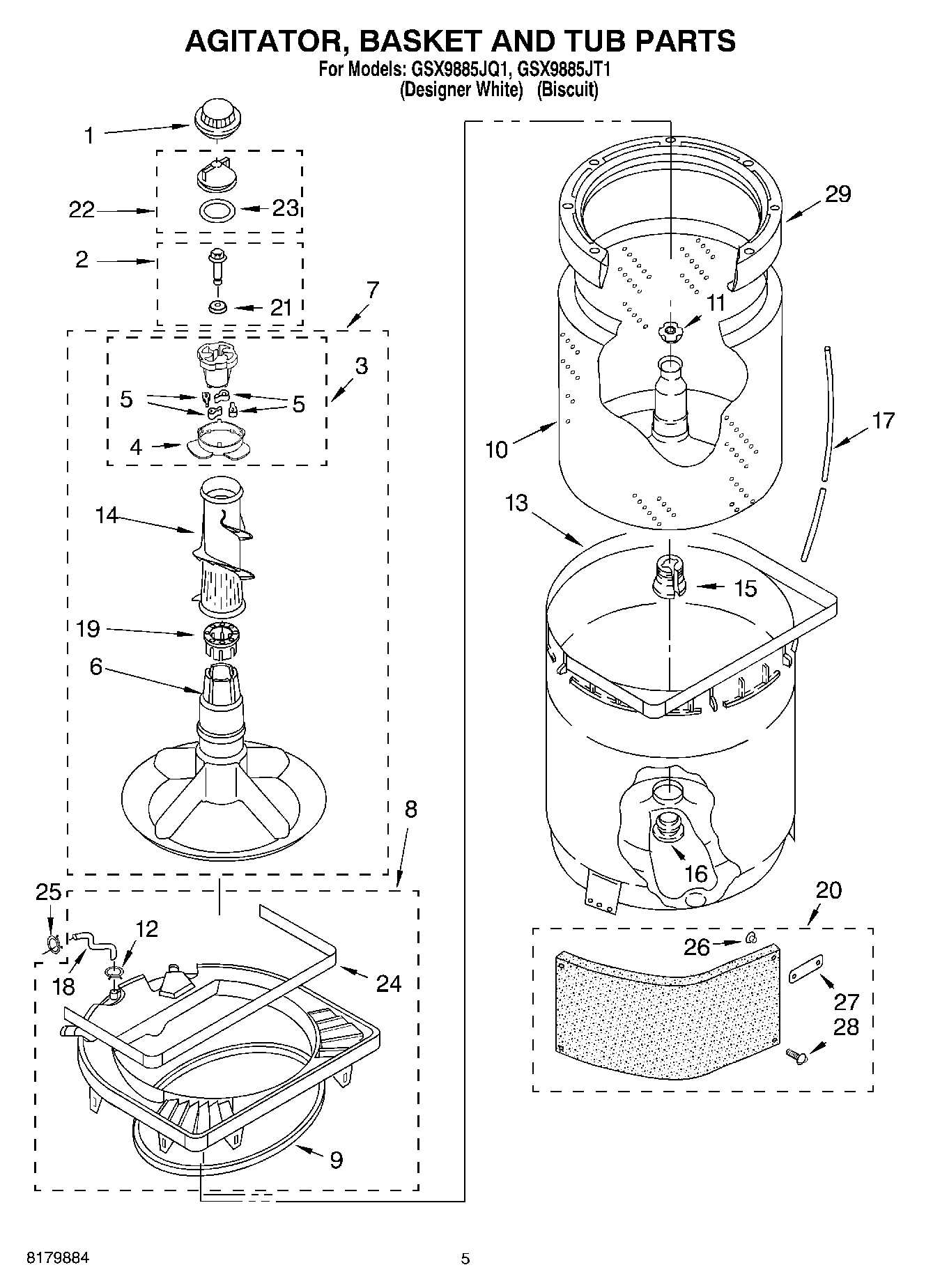 03 - AGITATOR, BASKET AND TUB PARTS