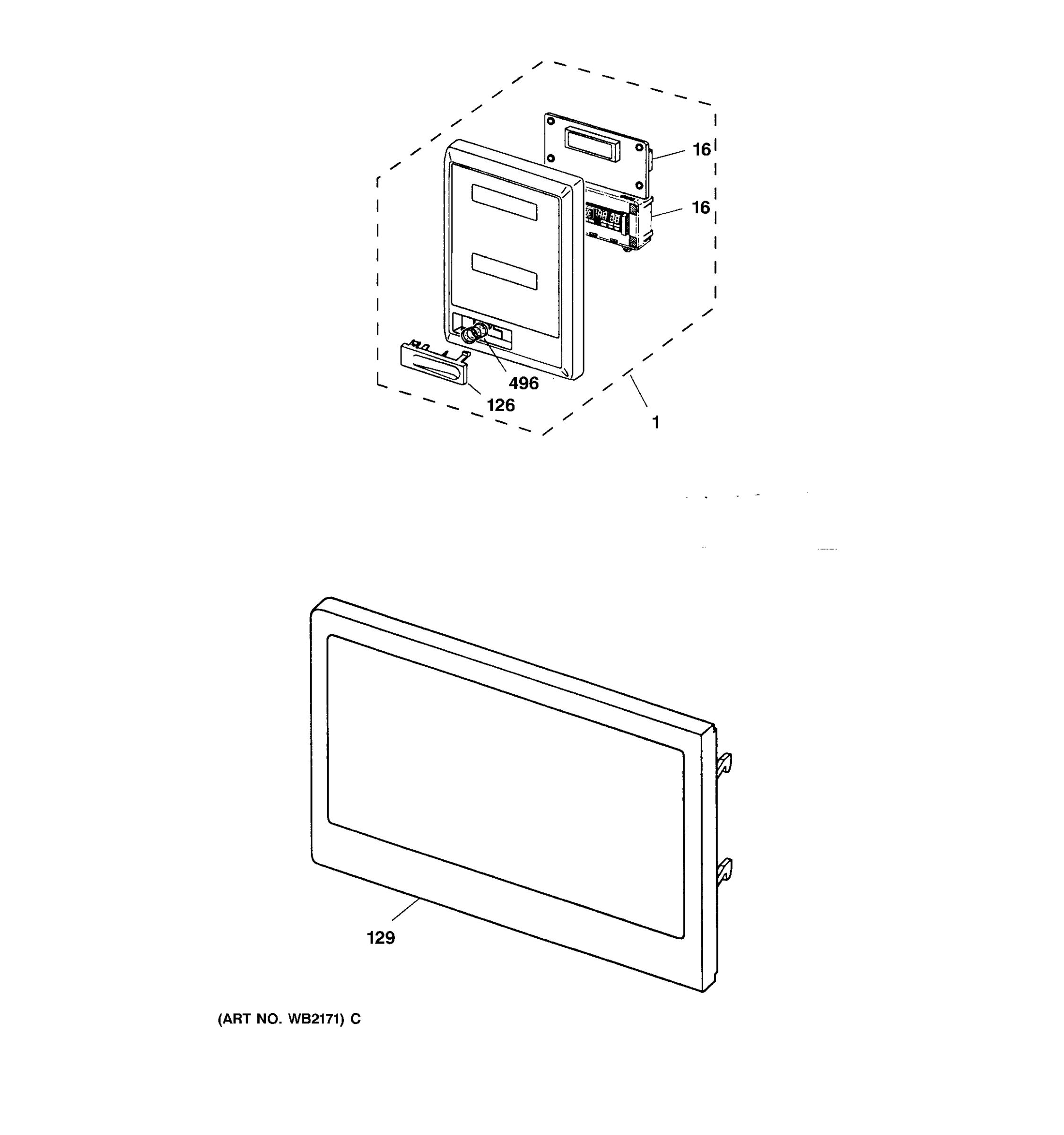 MICROWAVE CONTROL PANEL & DOOR