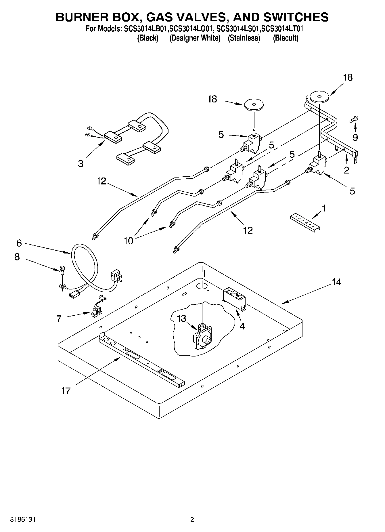 02 - BURNER BOX, GAS VALVES, AND SWITCHES