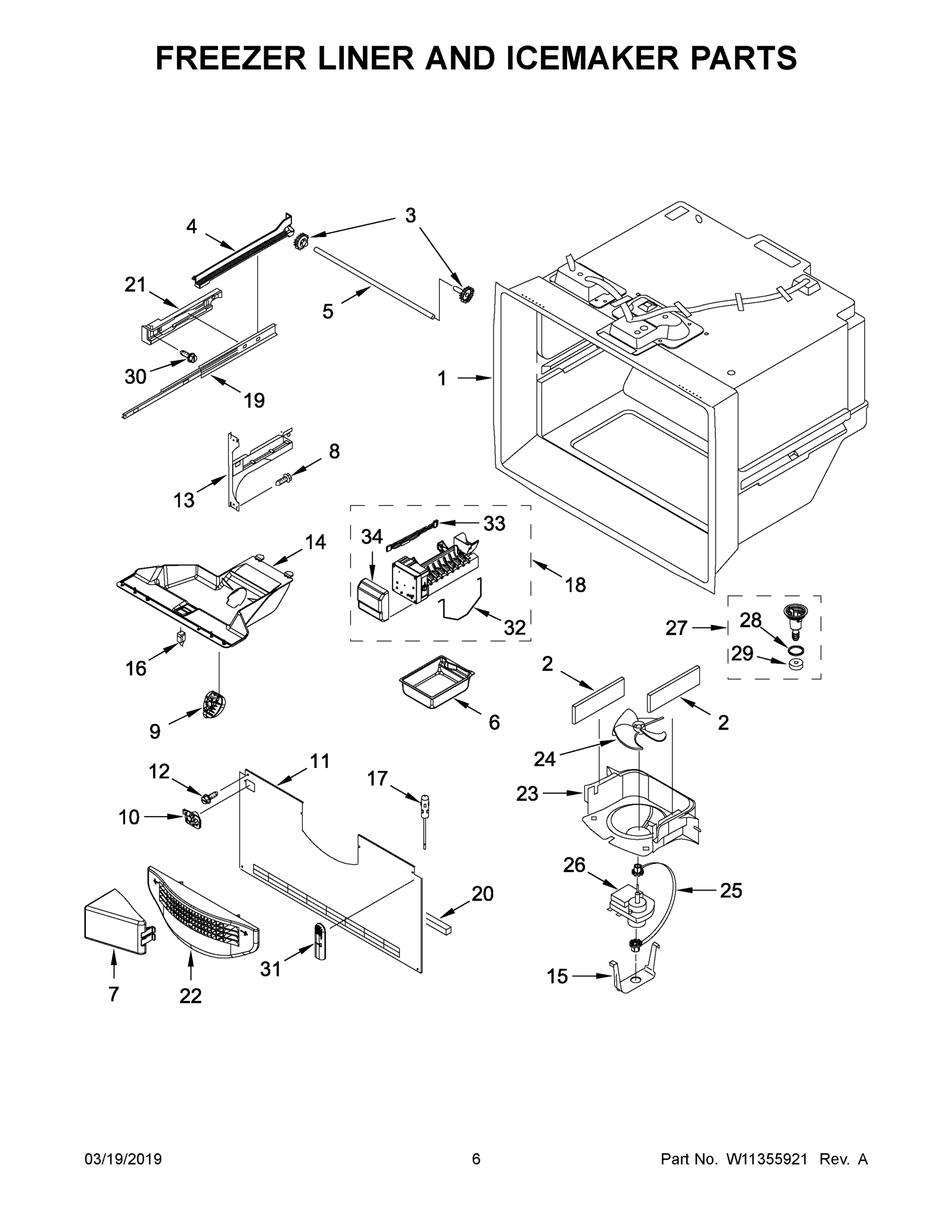 04 - FREEZER LINER AND ICEMAKER PARTS