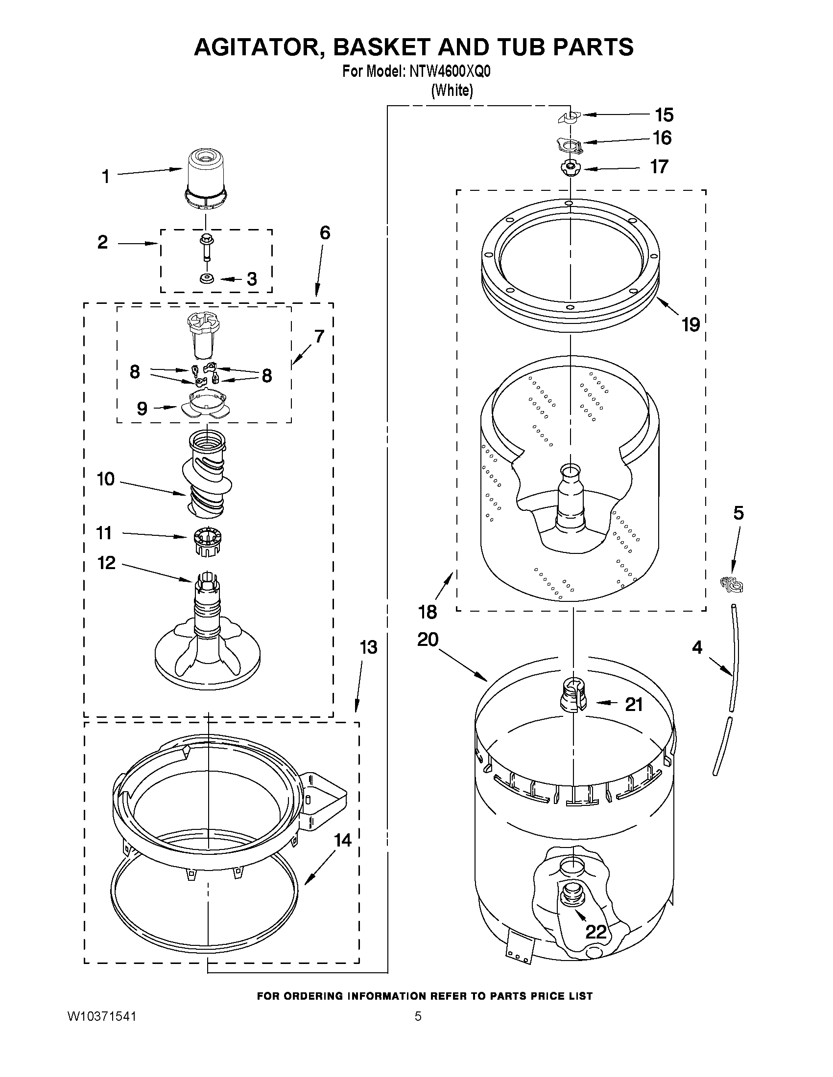 03 - AGITATOR, BASKET AND TUB PARTS