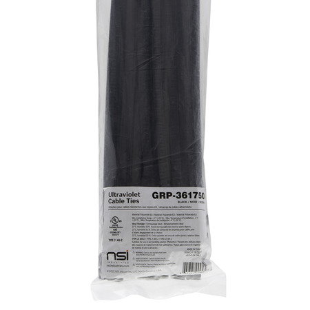 PowerGRP Cable Tie Black 36" 175lb (50PK)