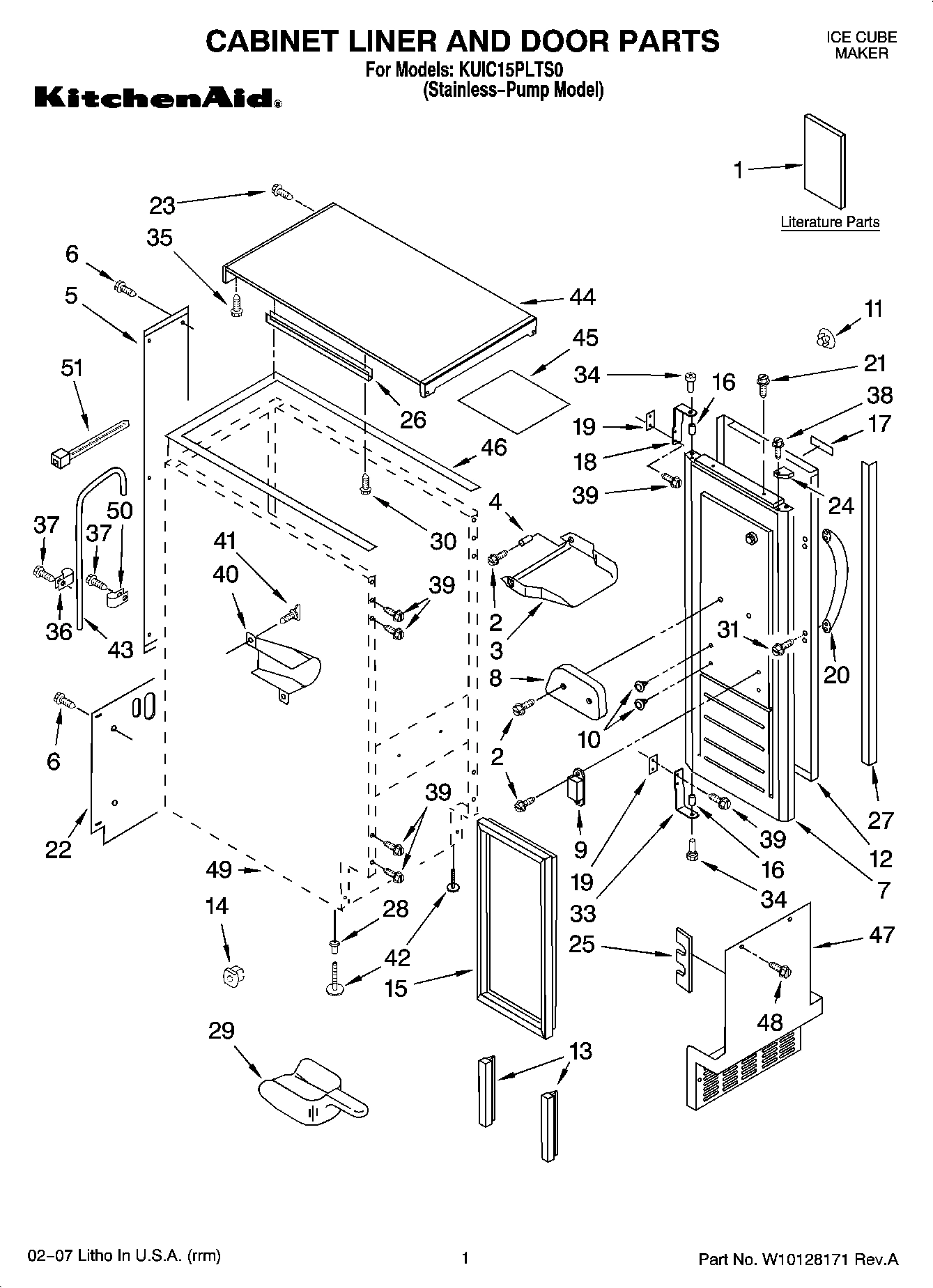 01 - CABINET LINER AND DOOR PARTS