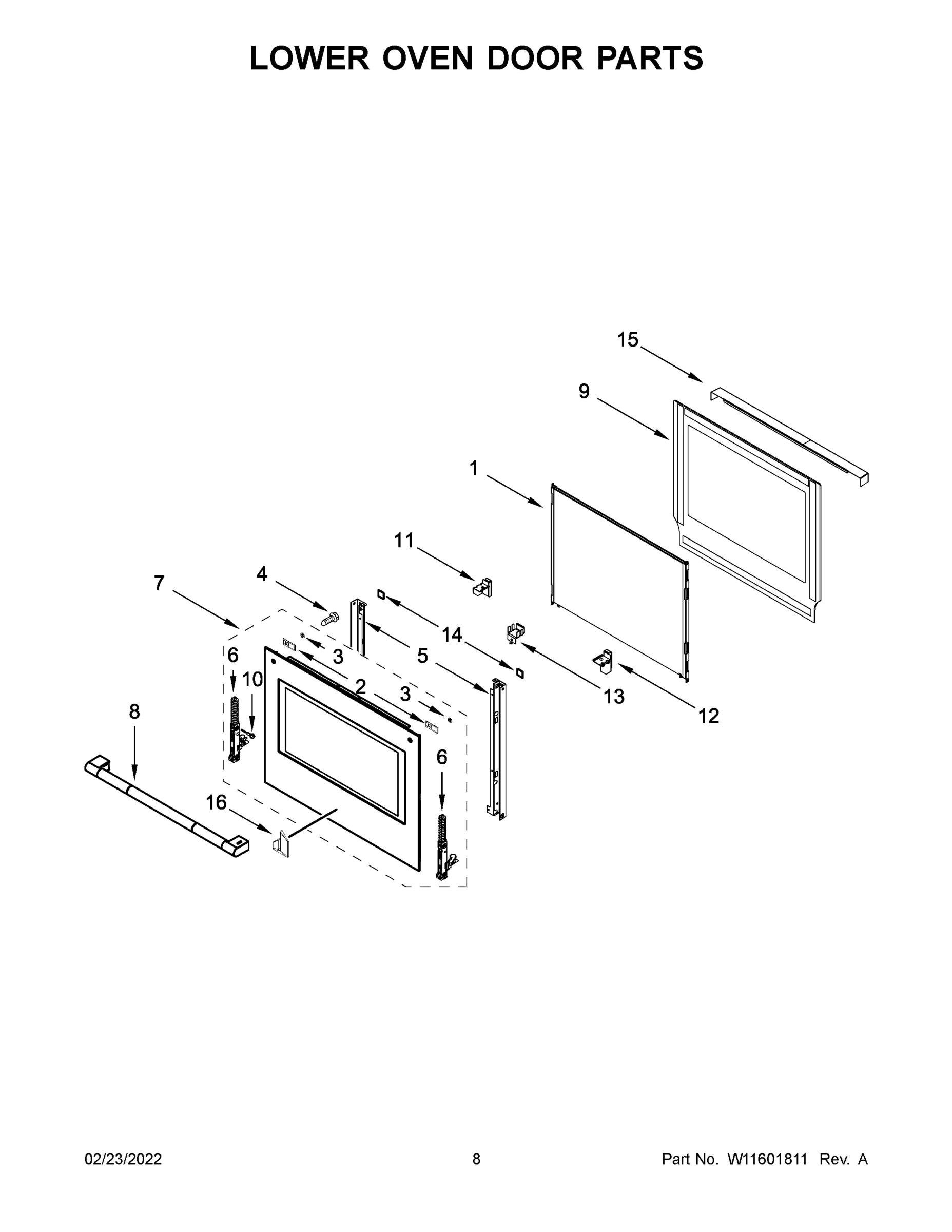 05 - LOWER OVEN DOOR PARTS