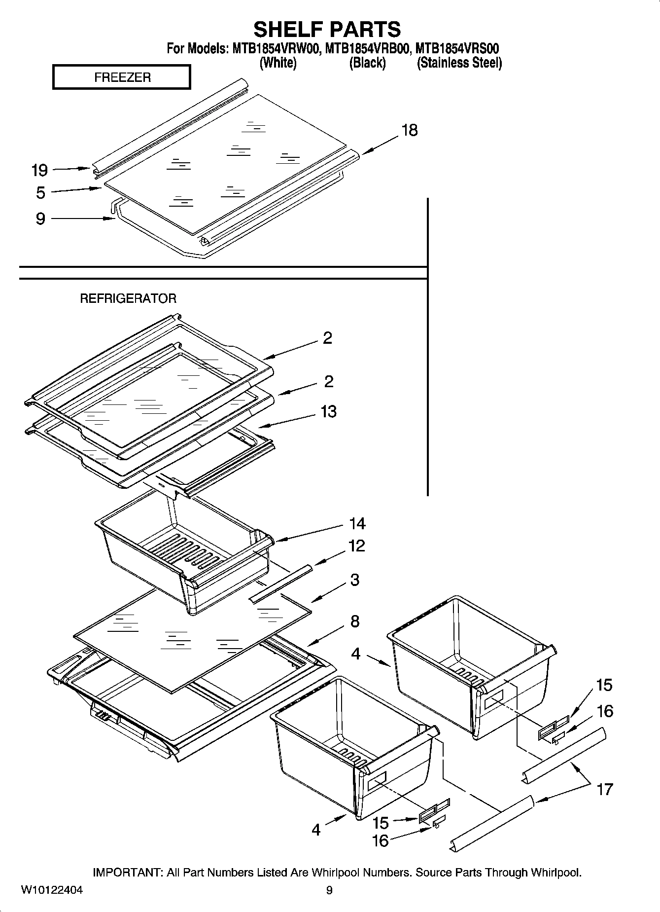 05 - SHELF PARTS, OPTIONAL PARTS (NOT INCLUDED)