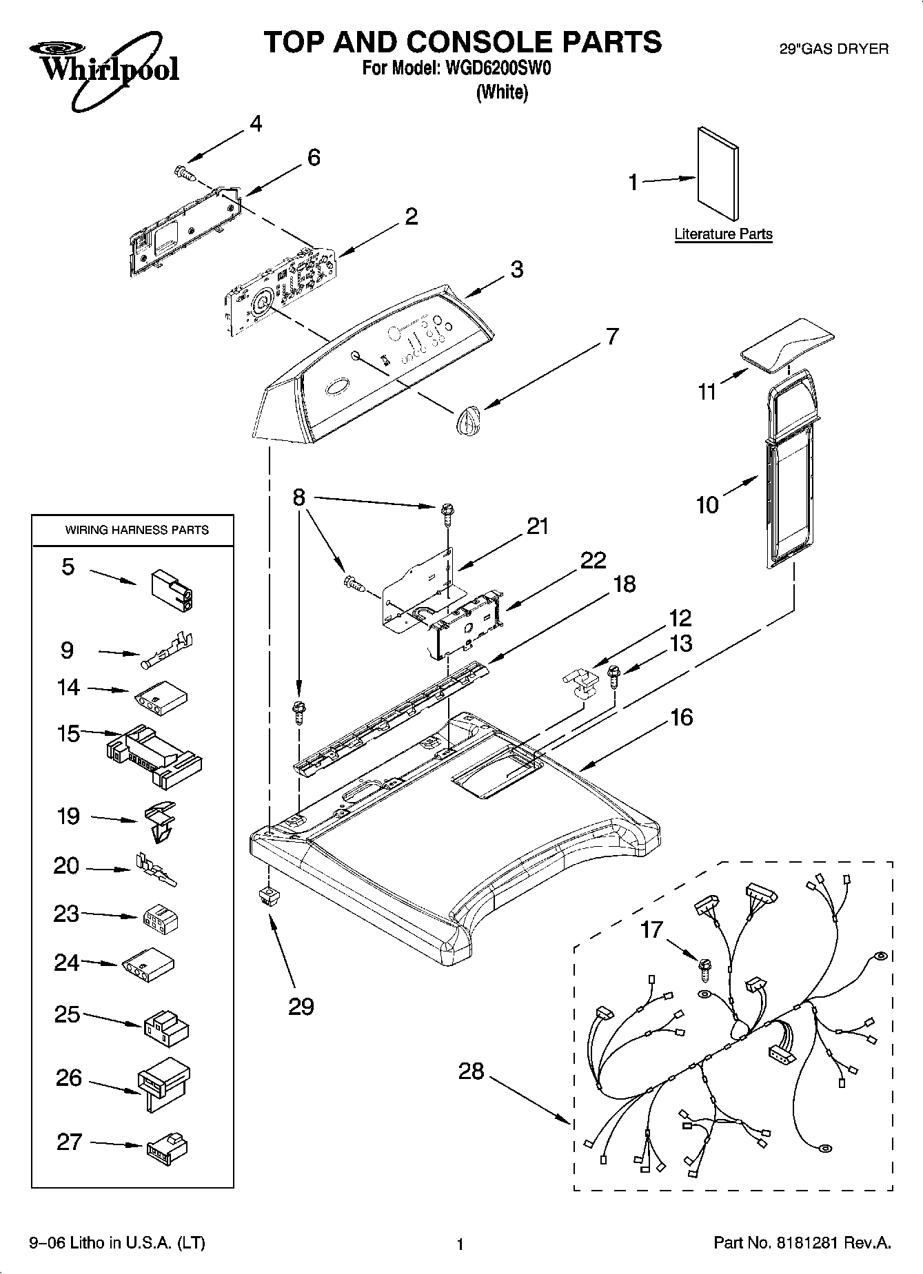 01 - TOP AND CONSOLE PARTS