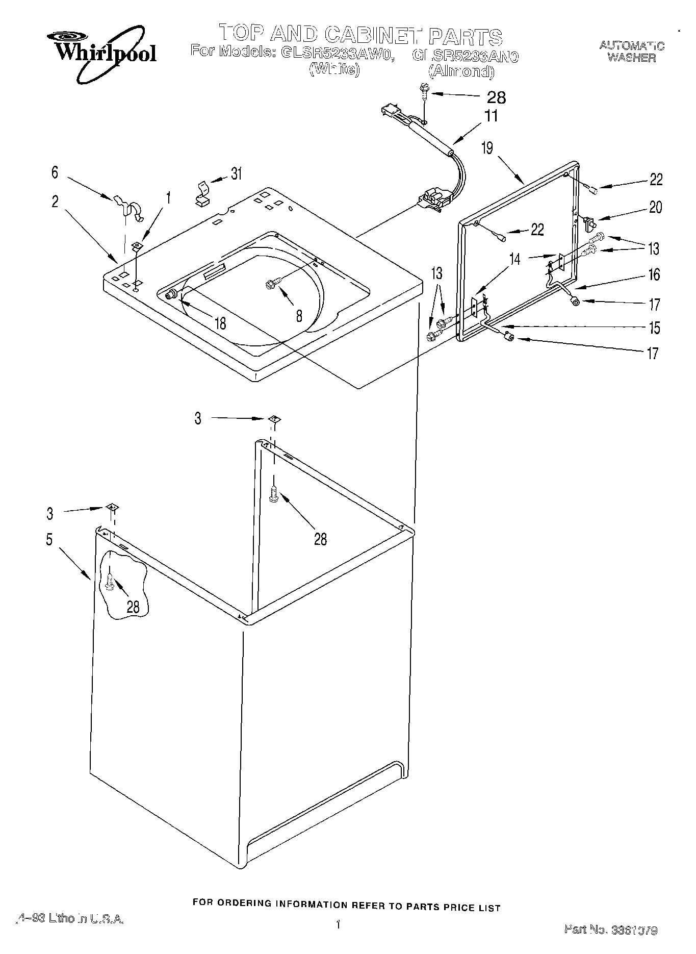 01 - TOP AND CABINET, LIT/OPTIONAL