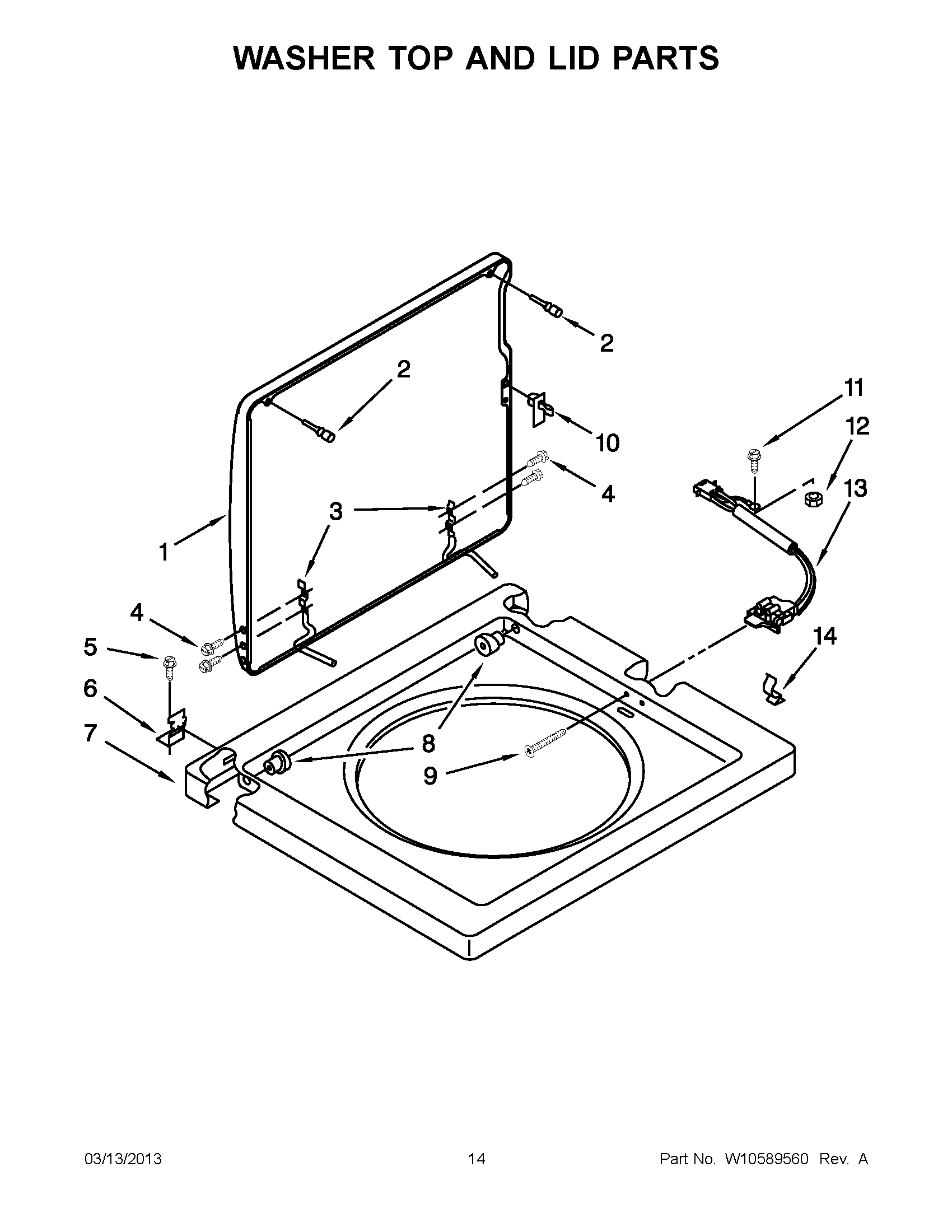 07 - WASHER TOP AND LID PARTS