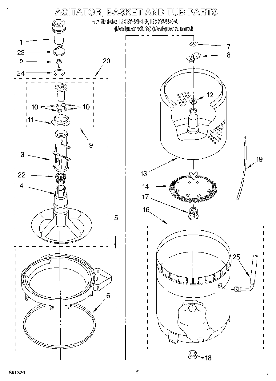 03 - AGITATOR, BASKET AND TUB