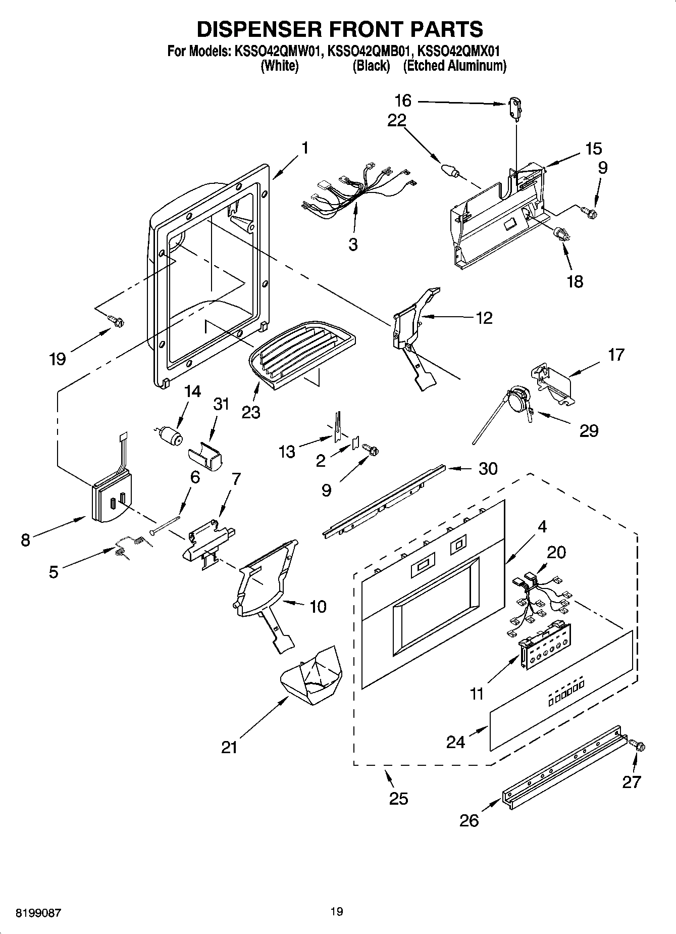12 - DISPENSER AND FRONT PARTS