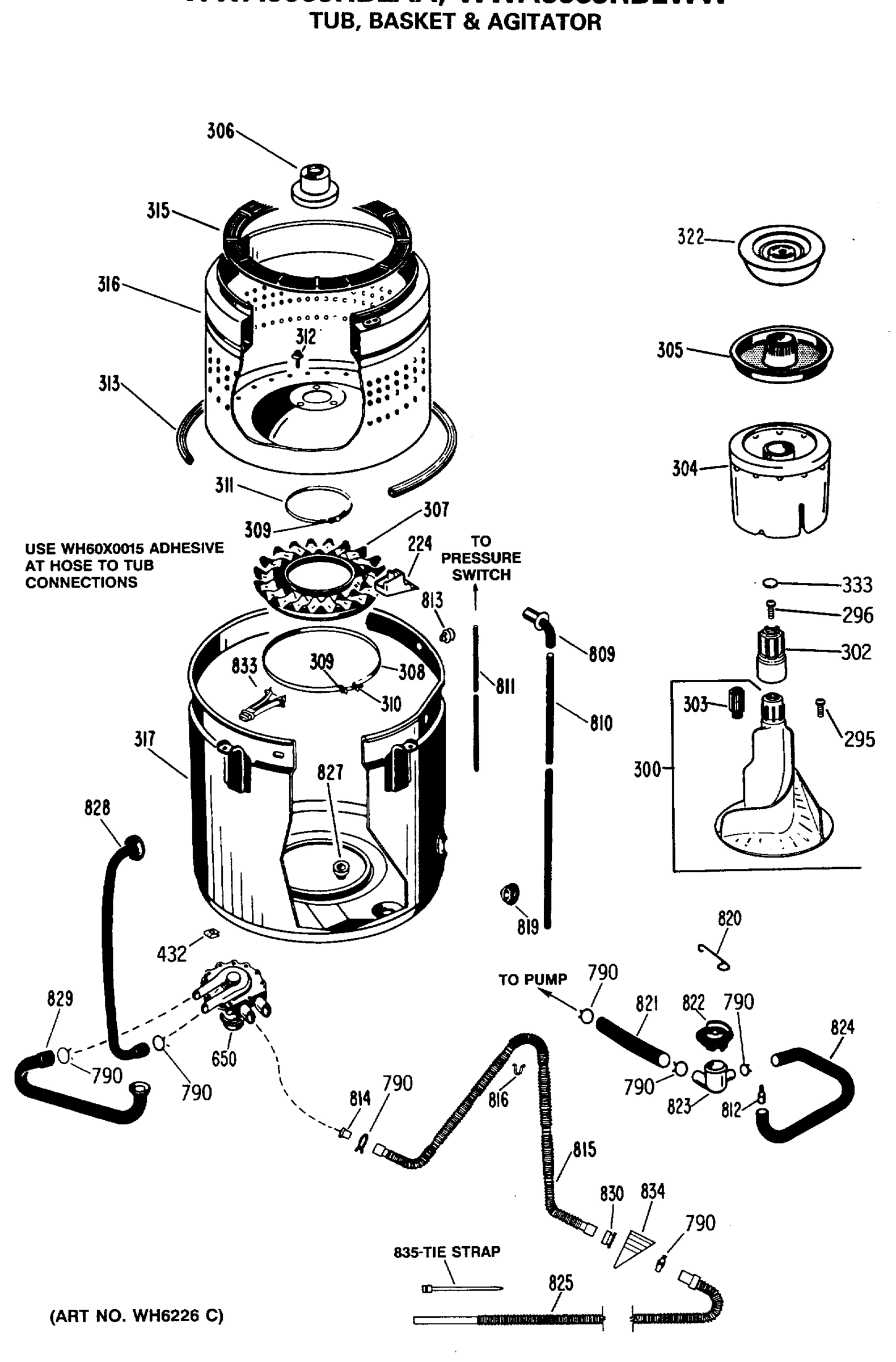 TUB, BASKET & AGITATOR
