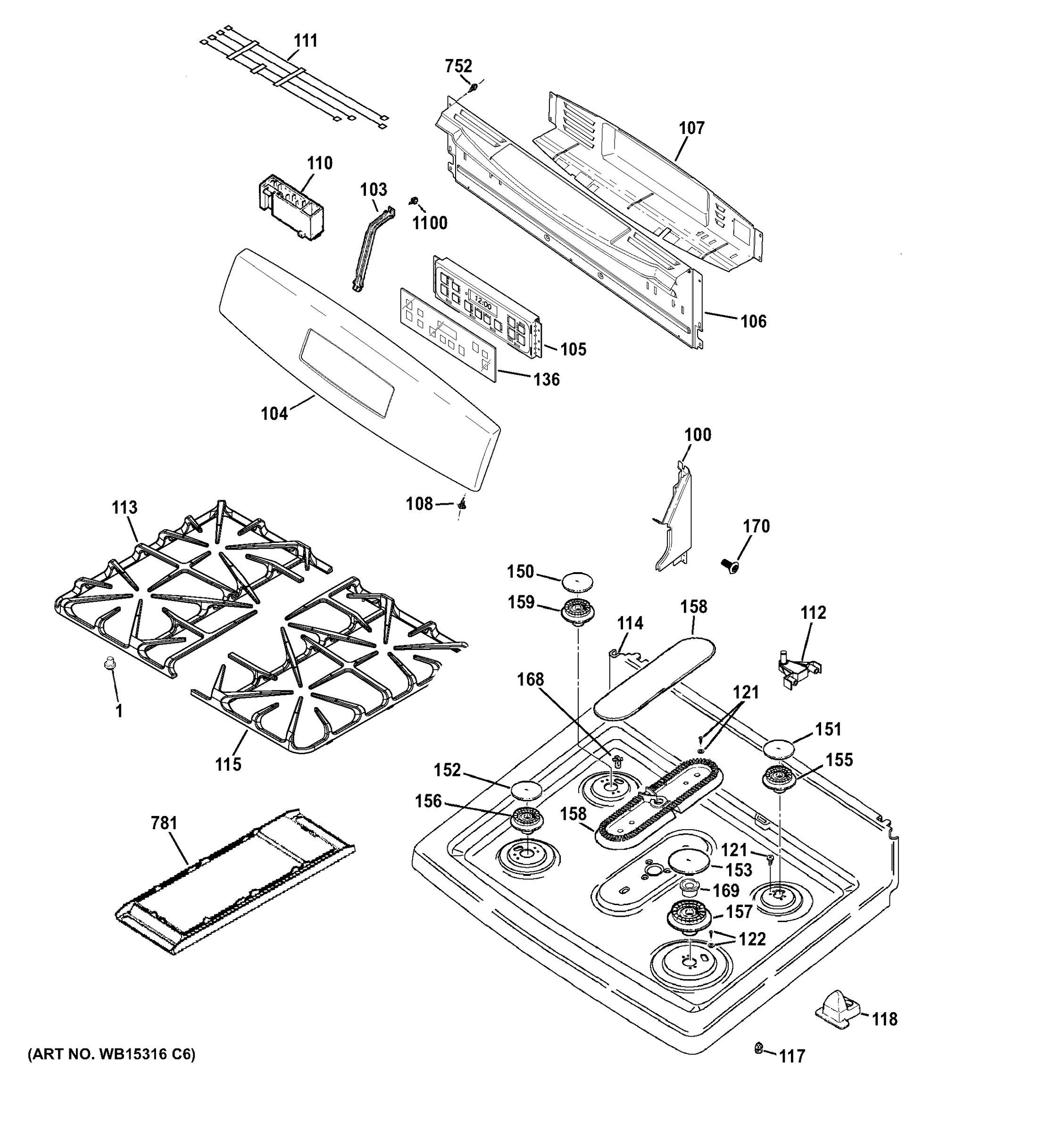 CONTROL PANEL & COOKTOP