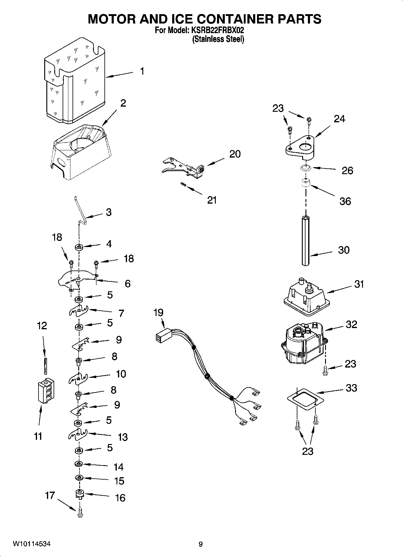 06 - MOTOR AND ICE CONTAINER PARTS