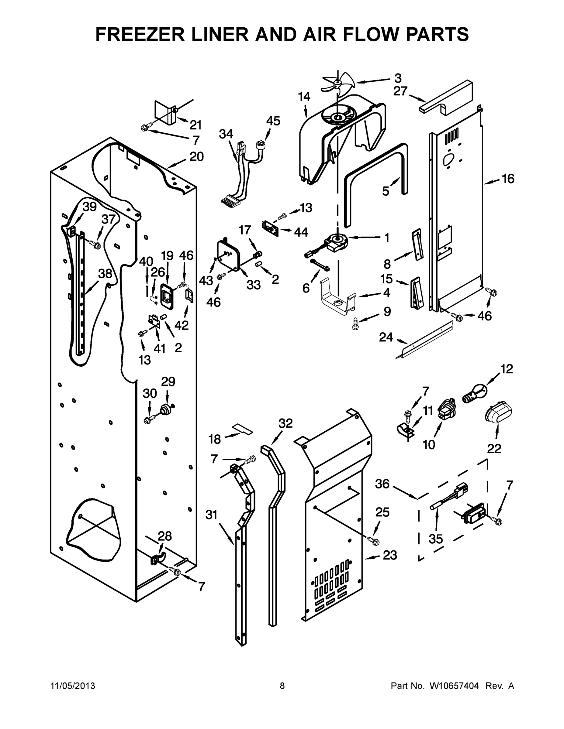 05 - FREEZER LINER AND AIR FLOW PARTS
