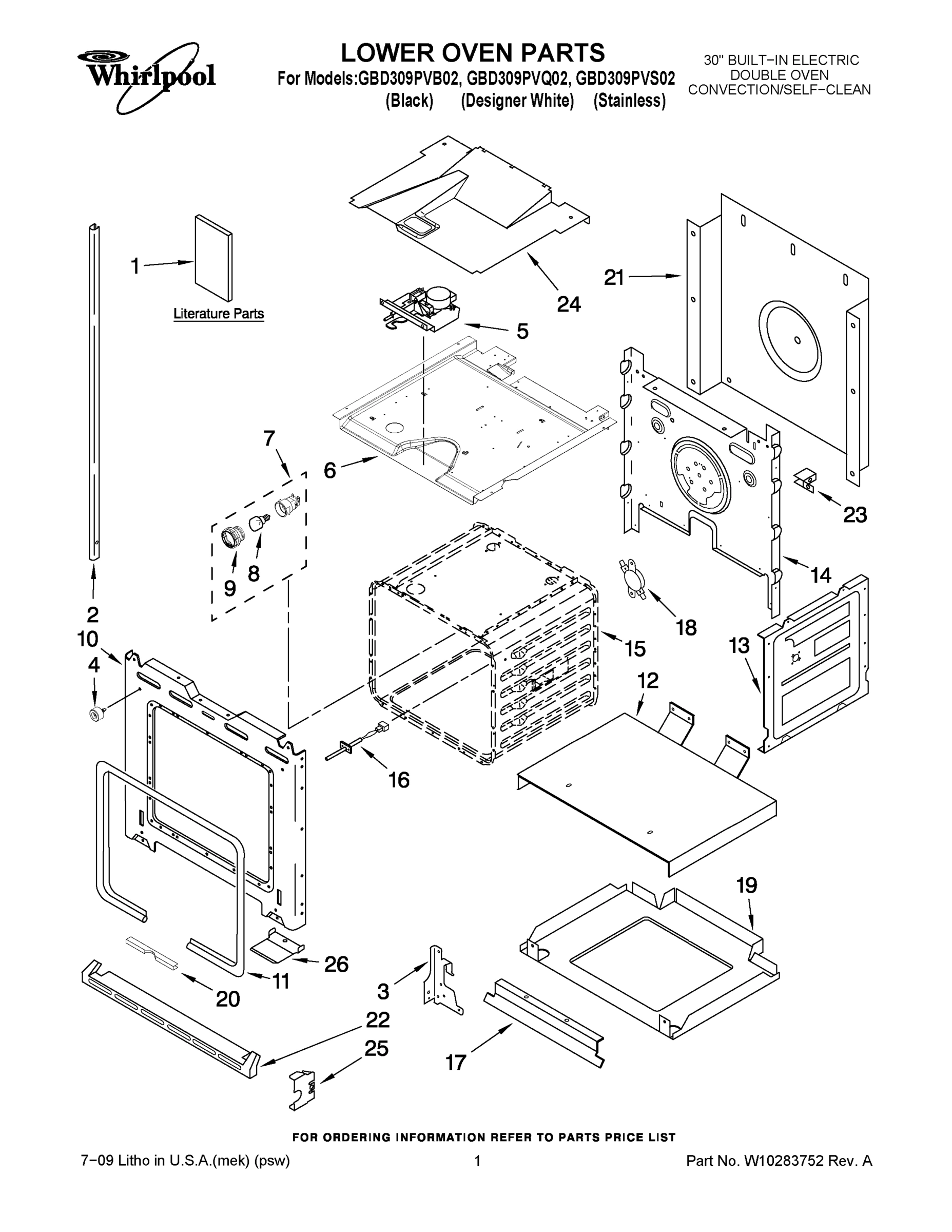 01 - LOWER OVEN PARTS