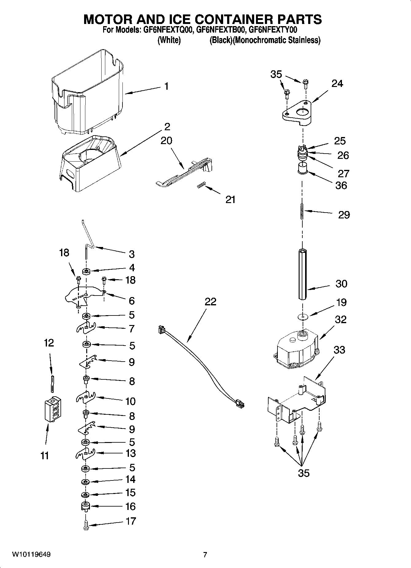 05 - MOTOR AND ICE CONTAINER PARTS