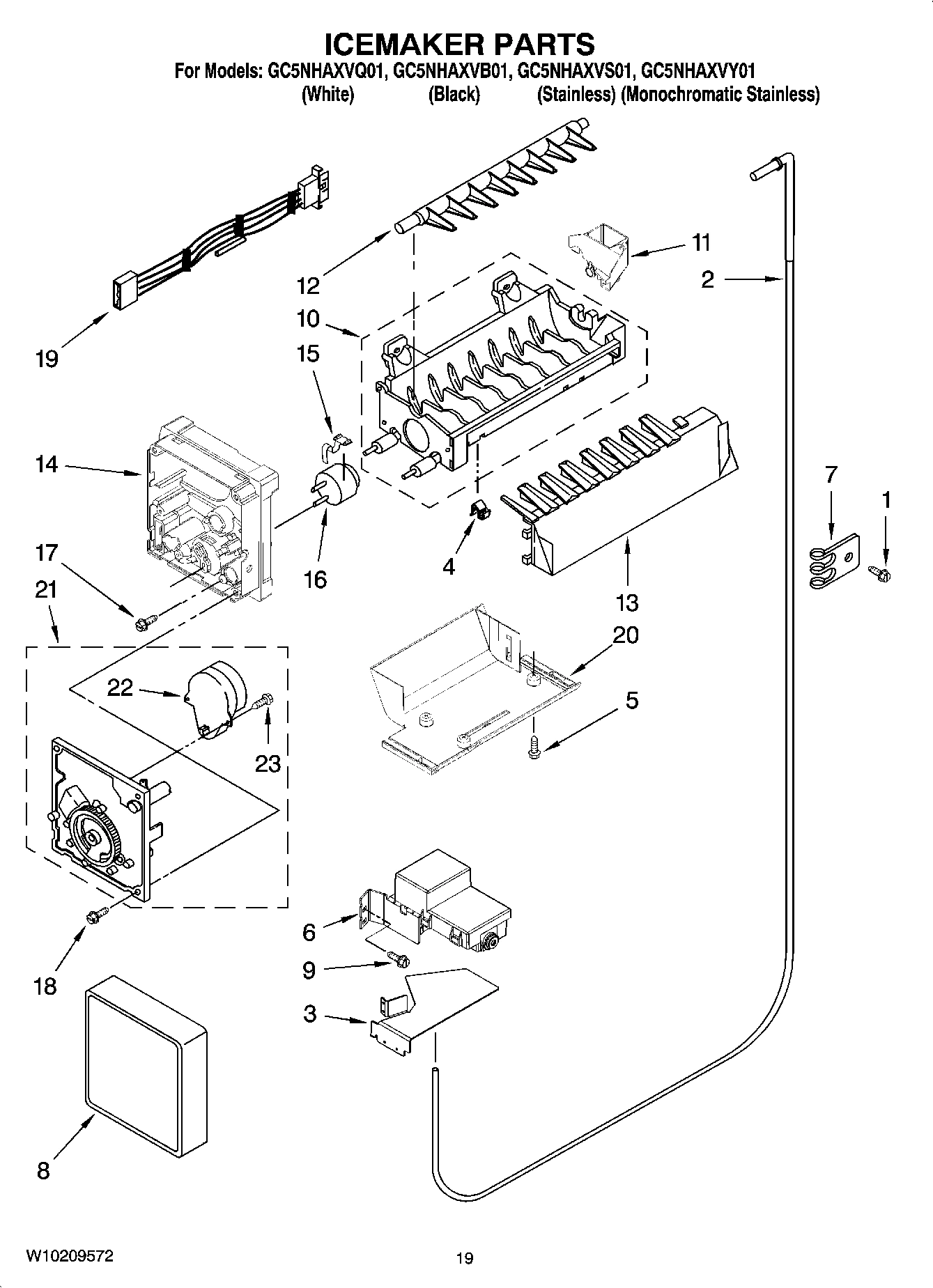 12 - ICEMAKER PARTS, OPTIONAL PARTS (NOT INCLUDED)