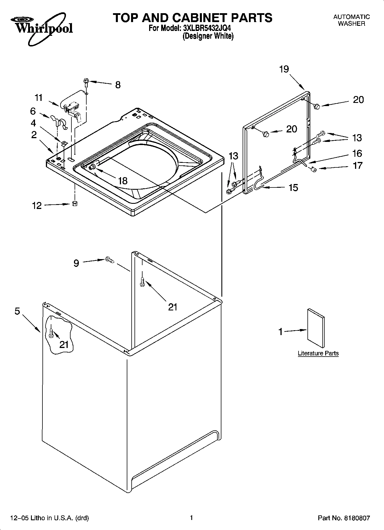 01 - TOP AND CABINET PARTS