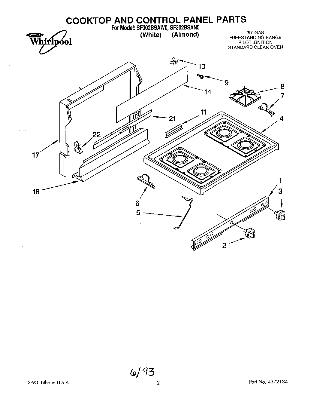 01 - COOKTOP AND CONTROL PANEL, LITERATURE