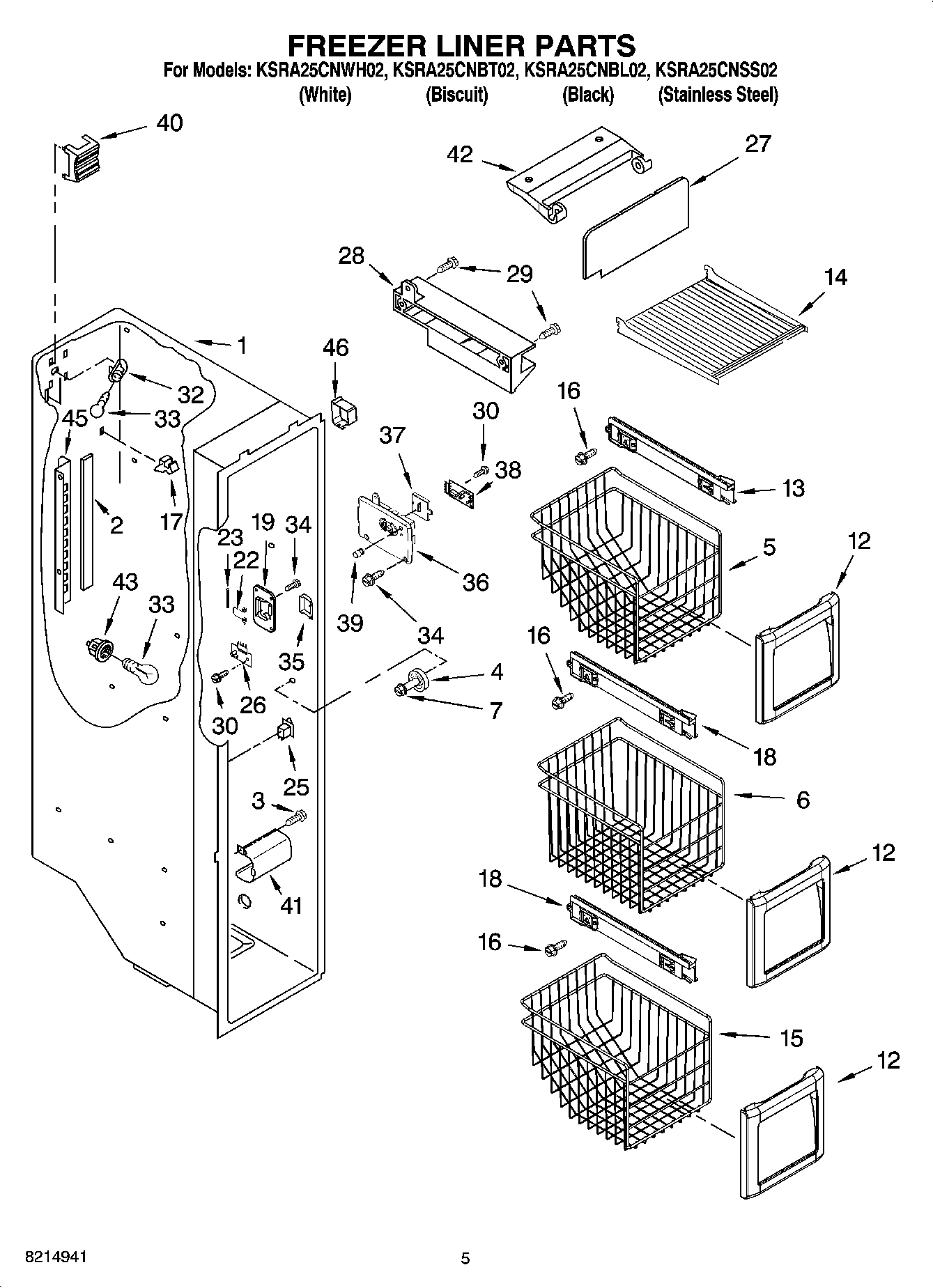 04 - FREEZER LINER PARTS