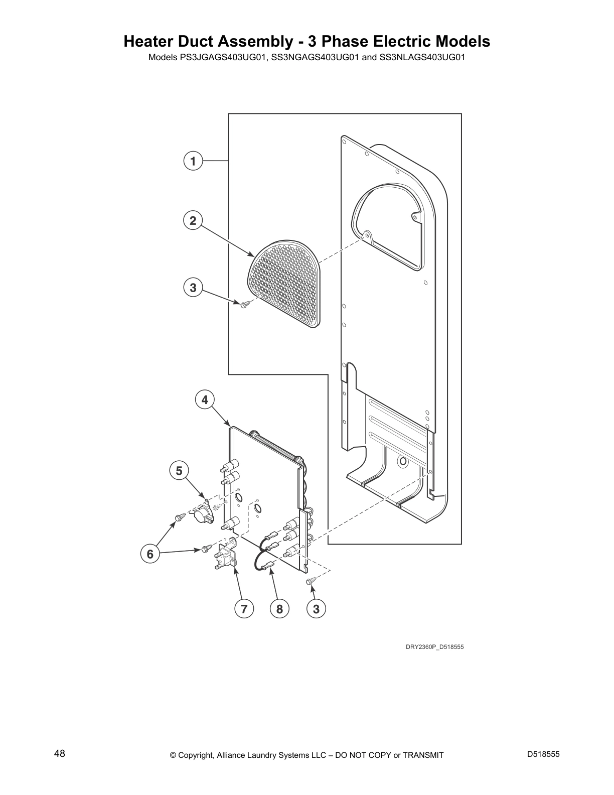 Heater Duct Assembly - 3 Phase Electric Models