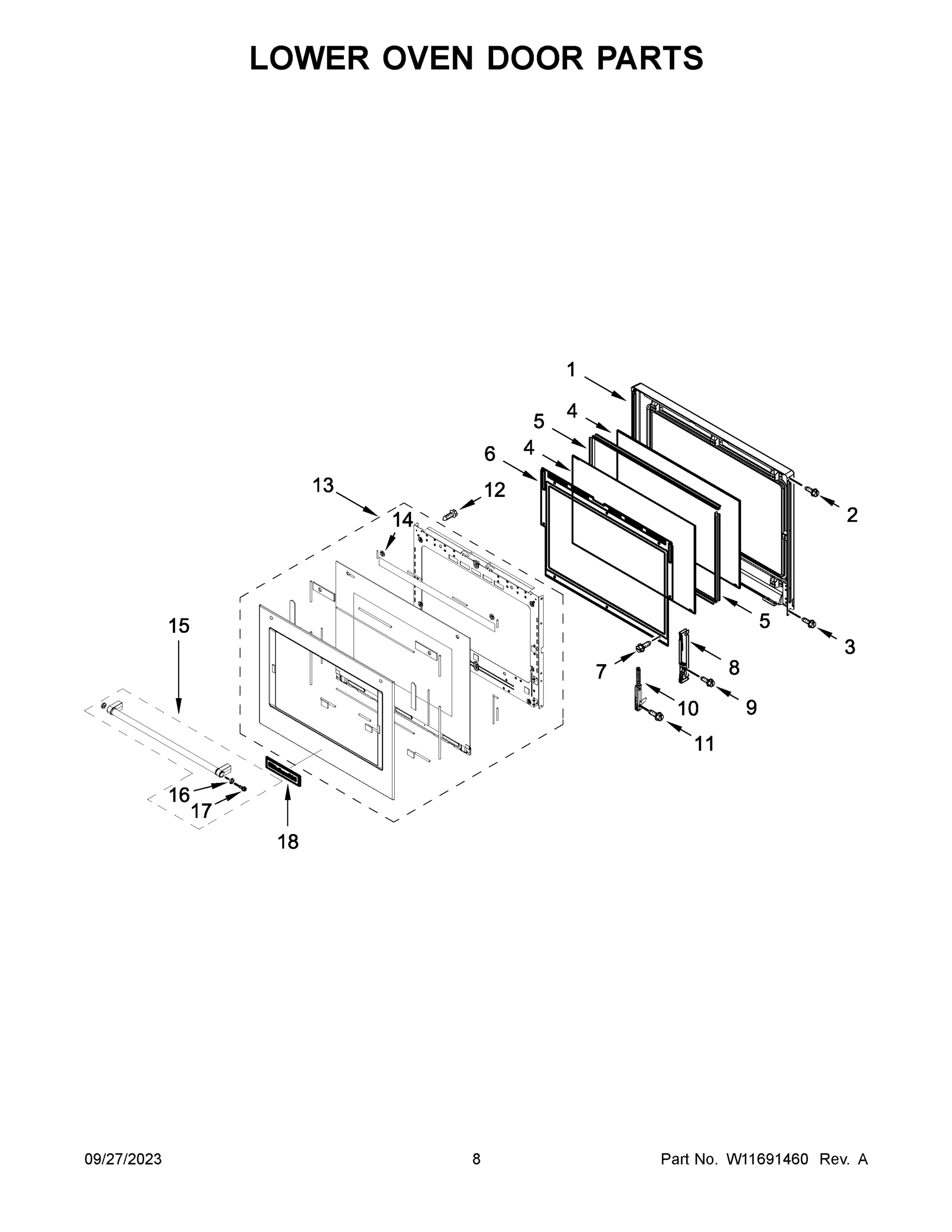 05 - LOWER OVEN DOOR PARTS