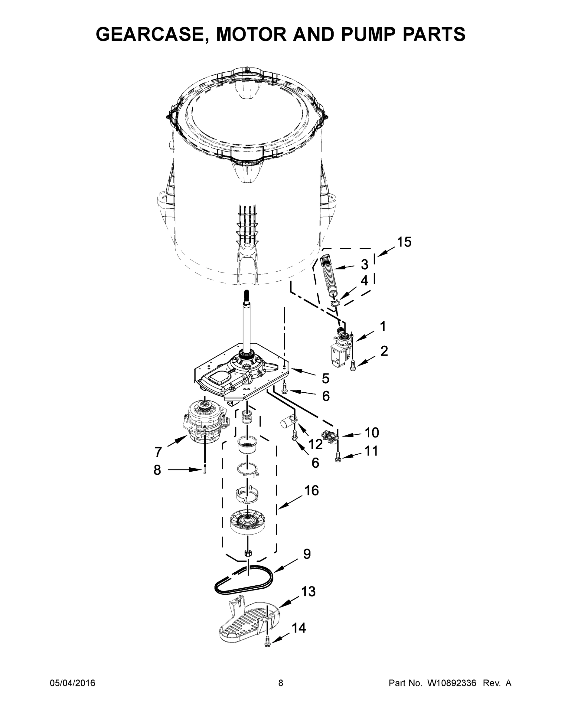 05 - GEARCASE, MOTOR AND PUMP PARTS
