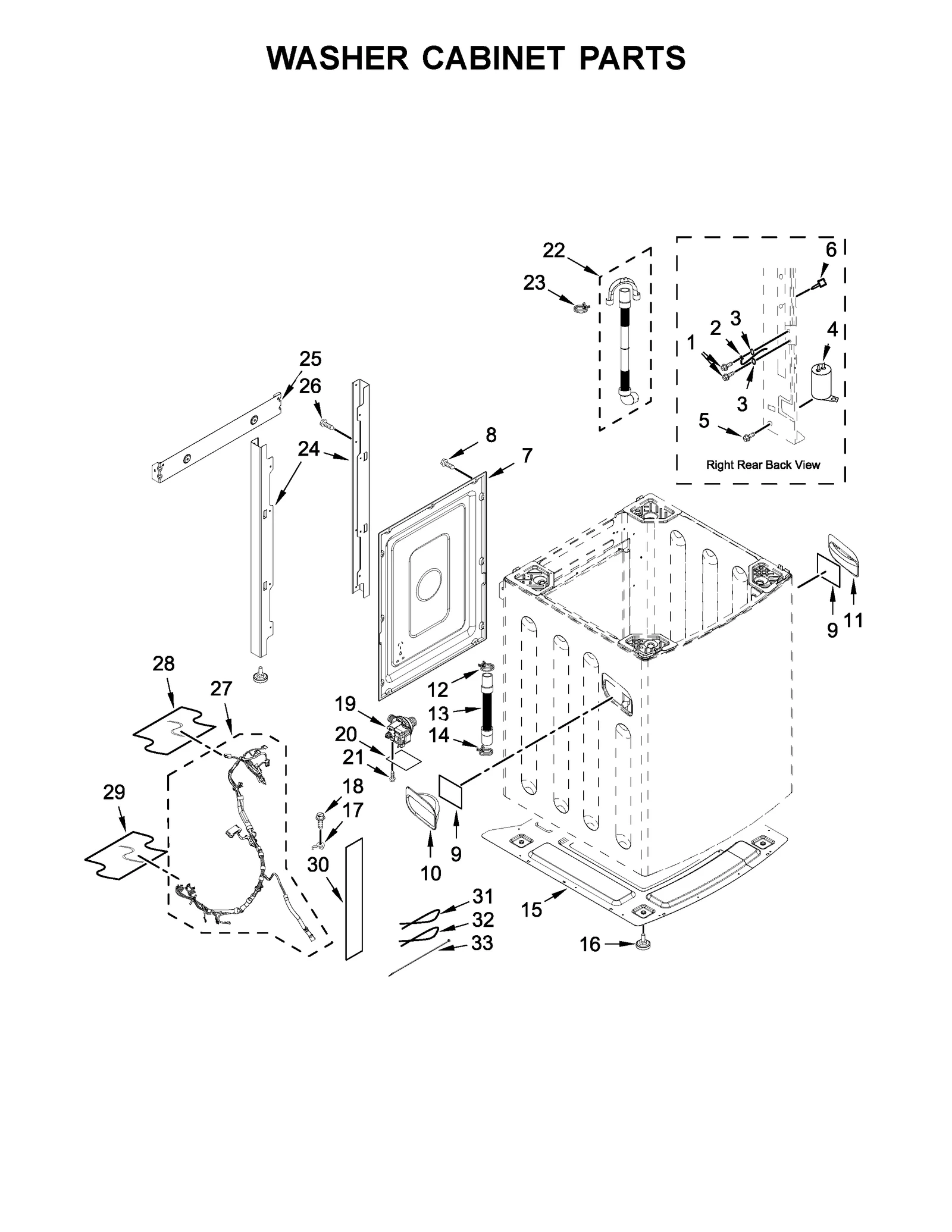 WASHER CABINET PARTS