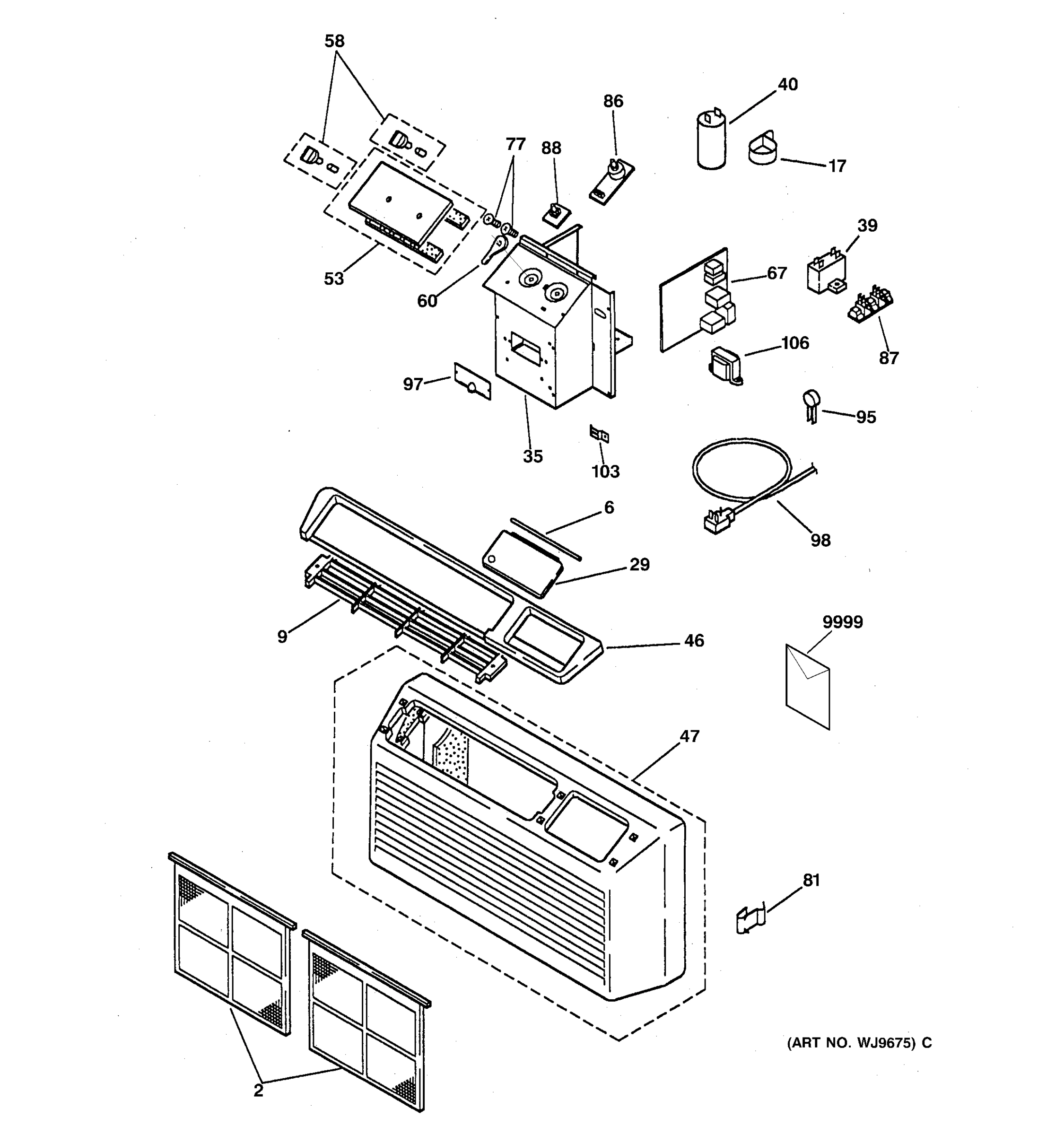 CONTROLS & GRILL ASSEMBLY