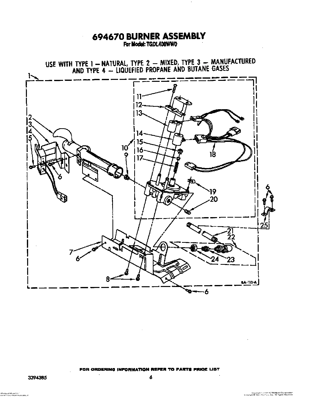 04 - 694670 BURNER ASSEMBLY