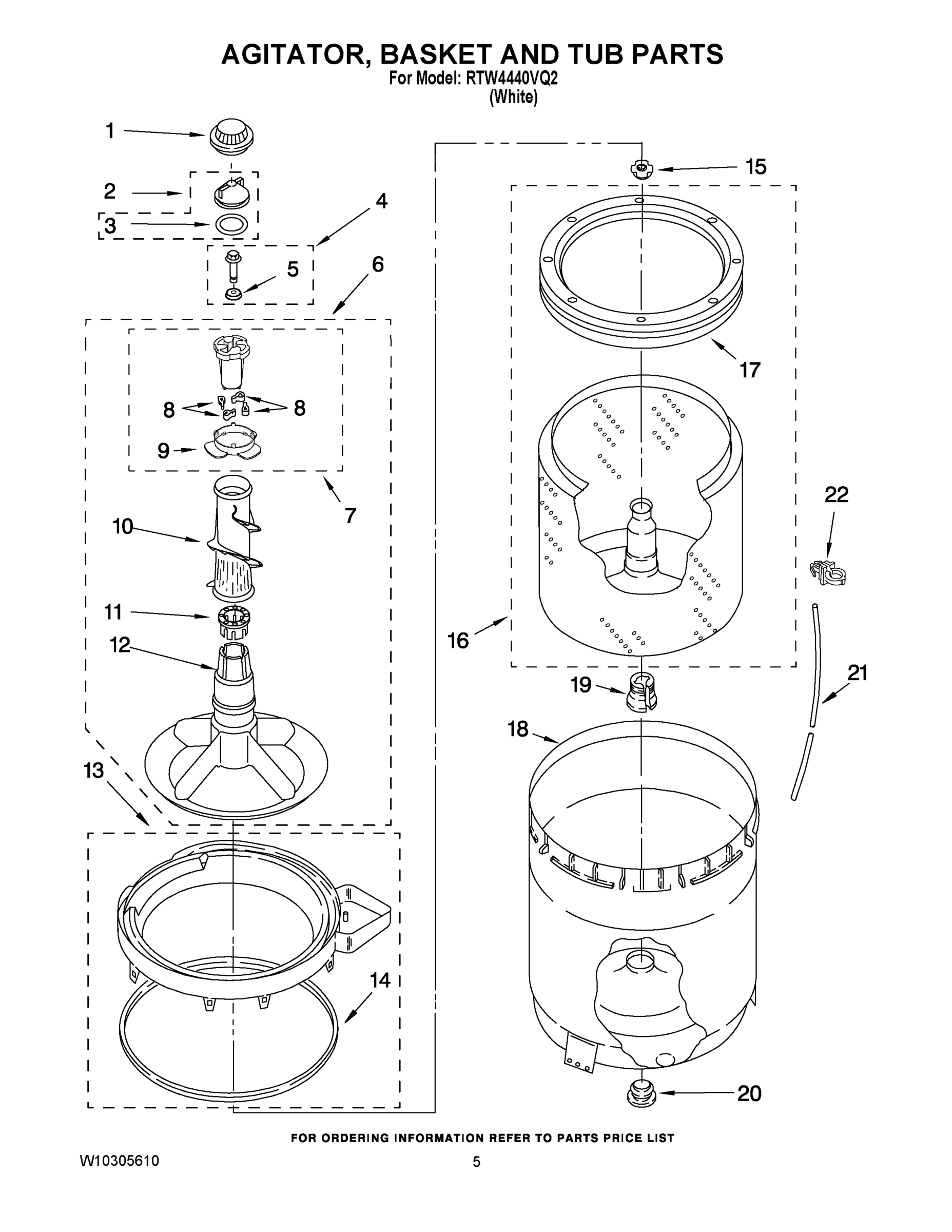 03 - AGITATOR, BASKET AND TUB PARTS