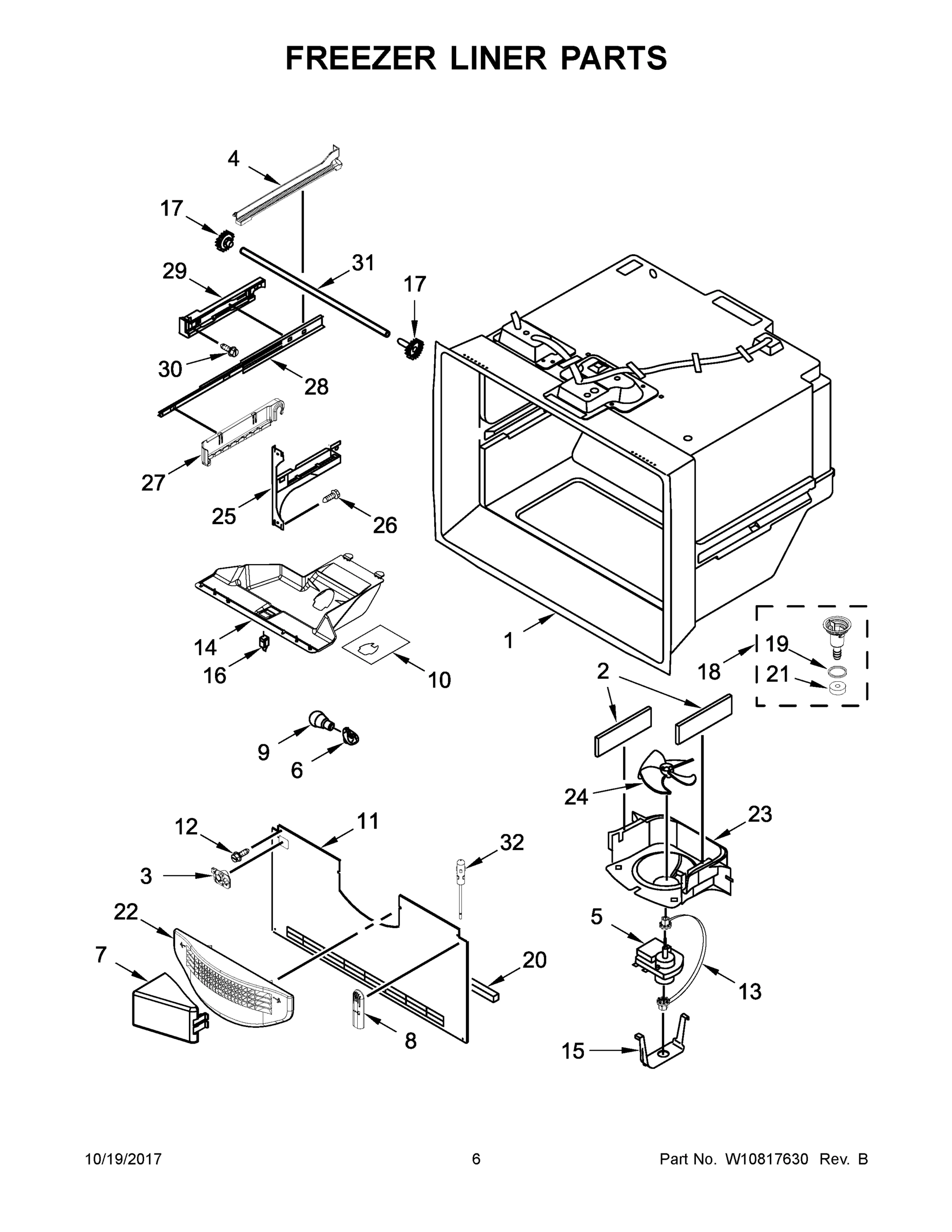 04 - FREEZER LINER PARTS