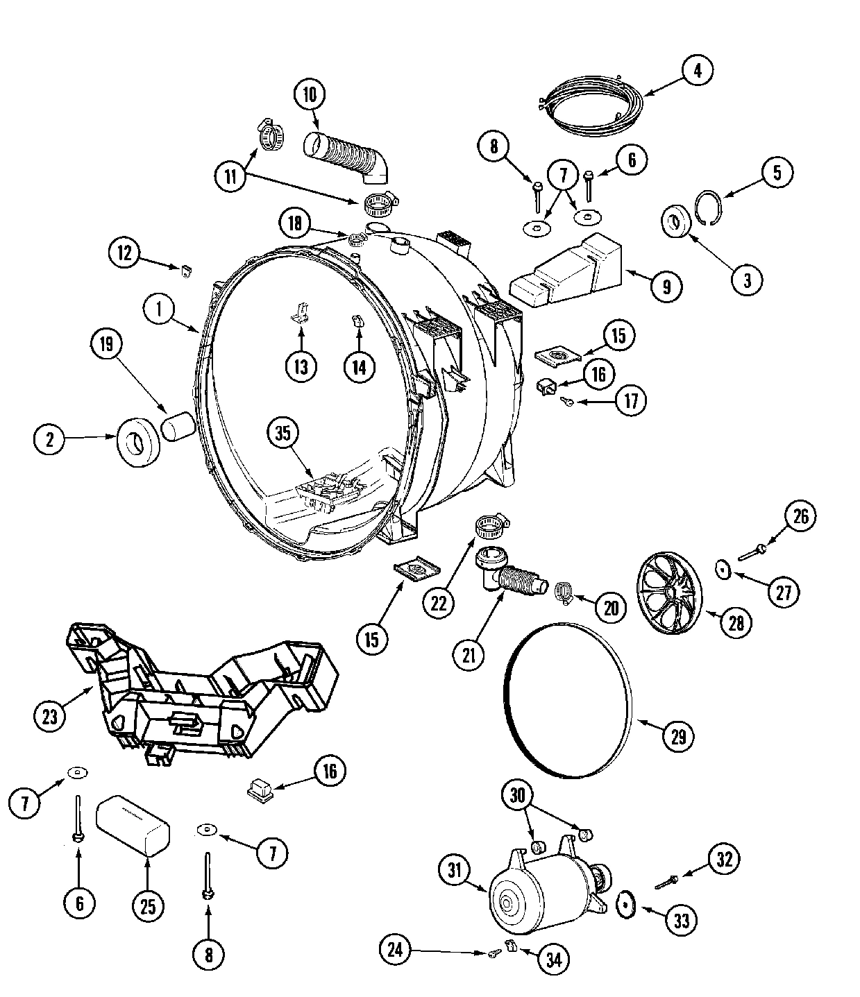 12 - OUTER TUB & MOTOR (WASHER)