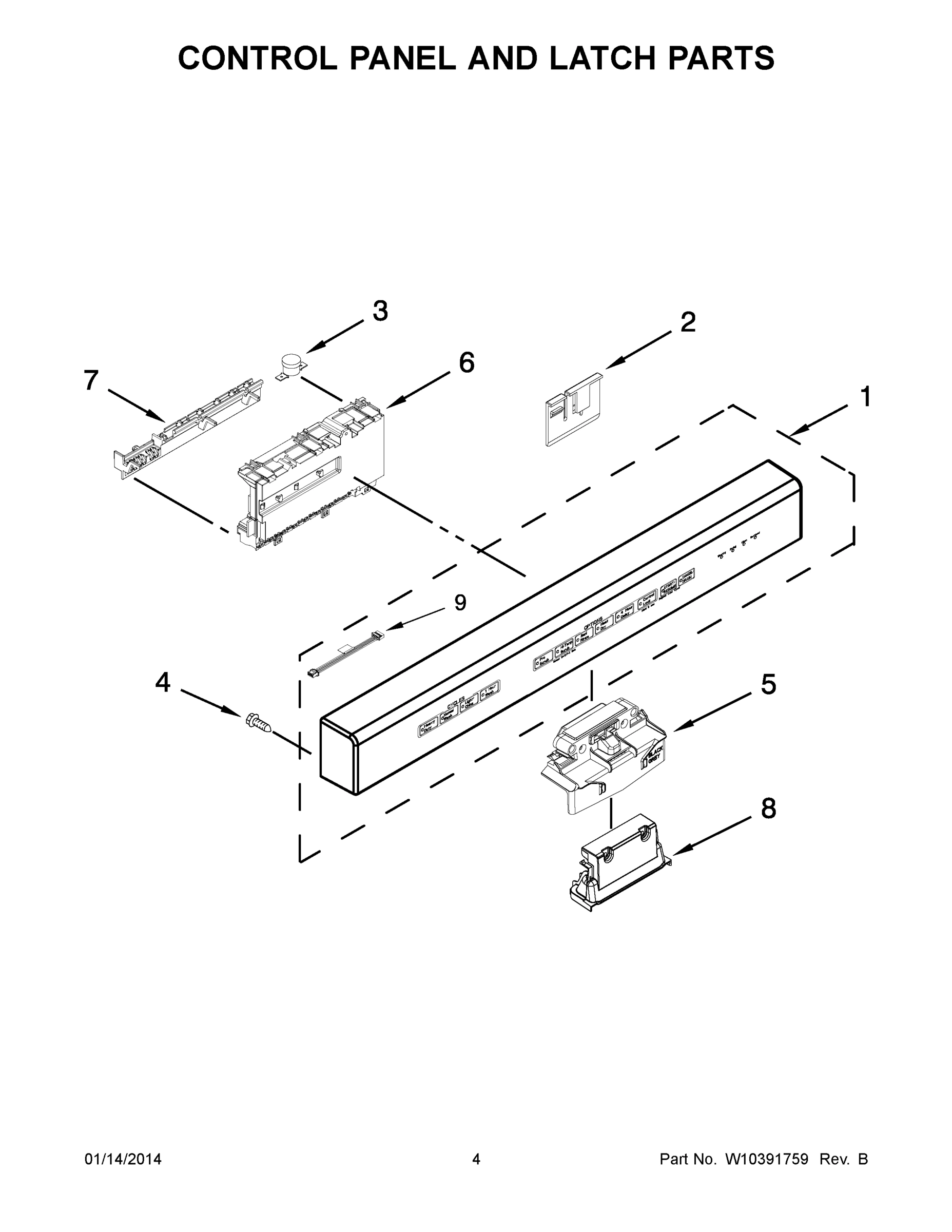03 - CONTROL PANEL AND LATCH PARTS