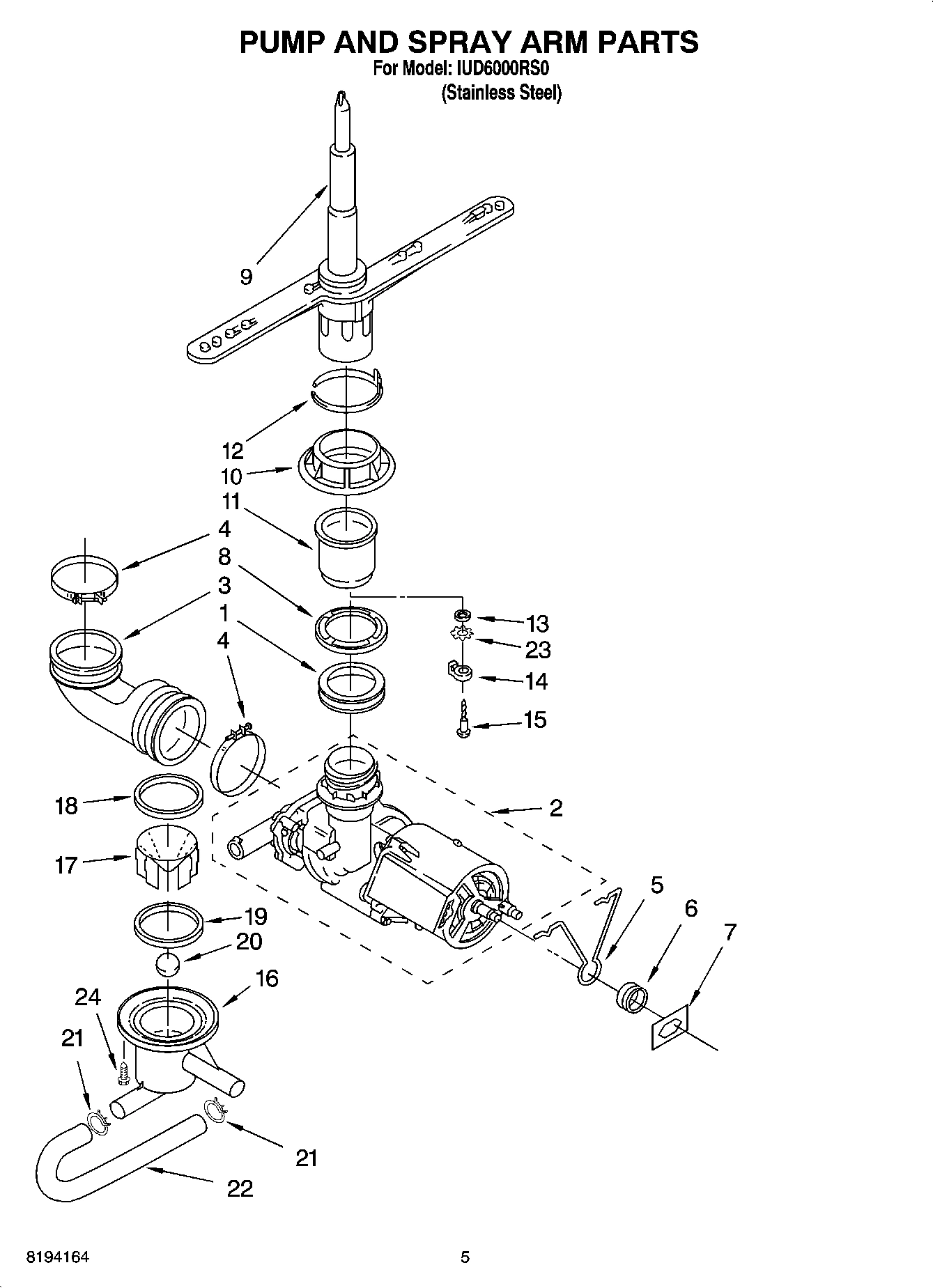 04 - PUMP AND SPRAY ARM PARTS