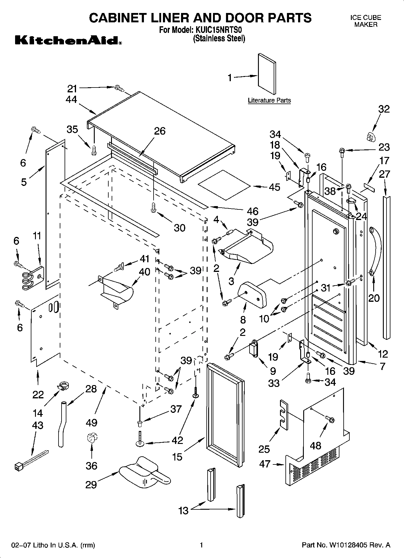01 - CABINET LINER AND DOOR PARTS