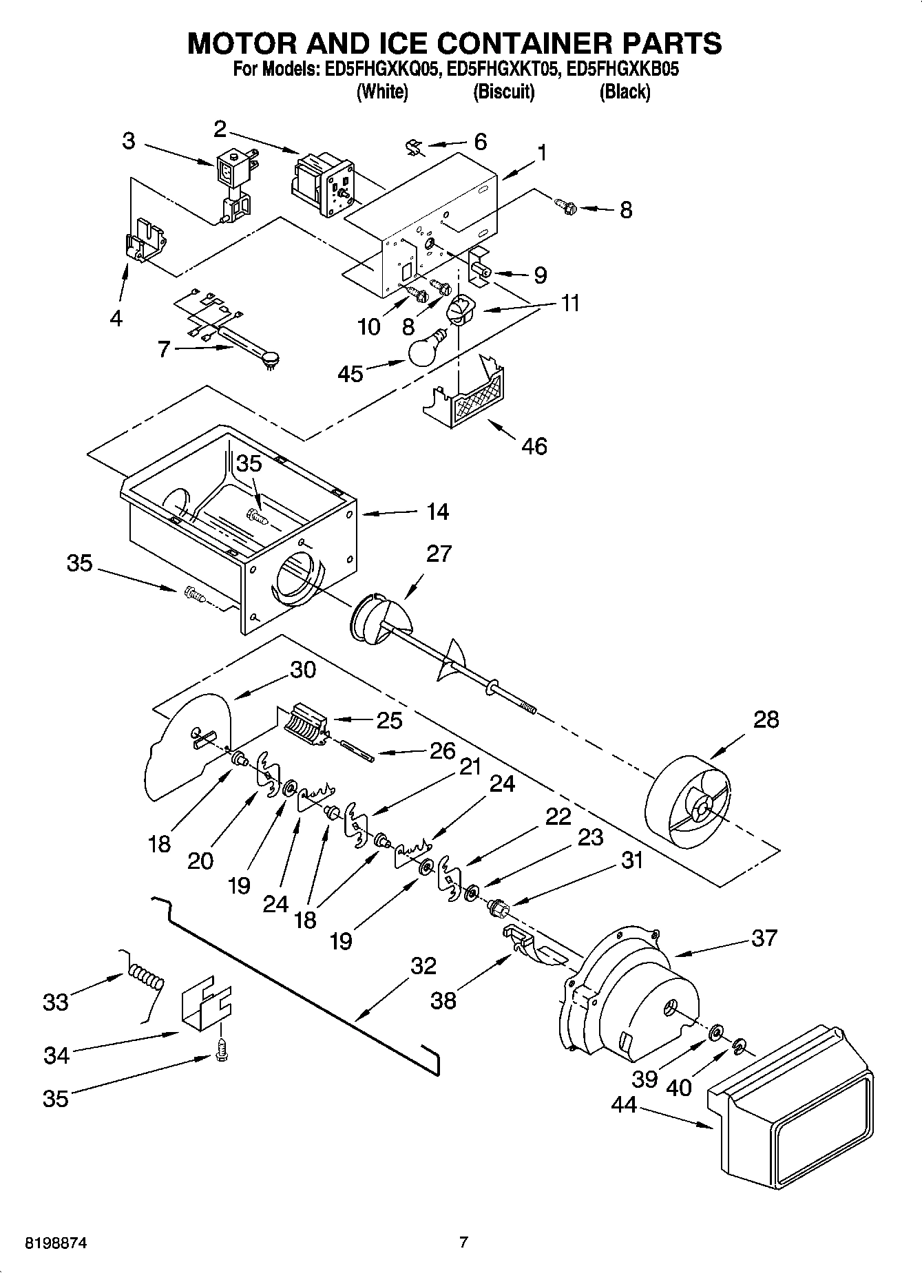 05 - MOTOR AND ICE CONTAINER PARTS