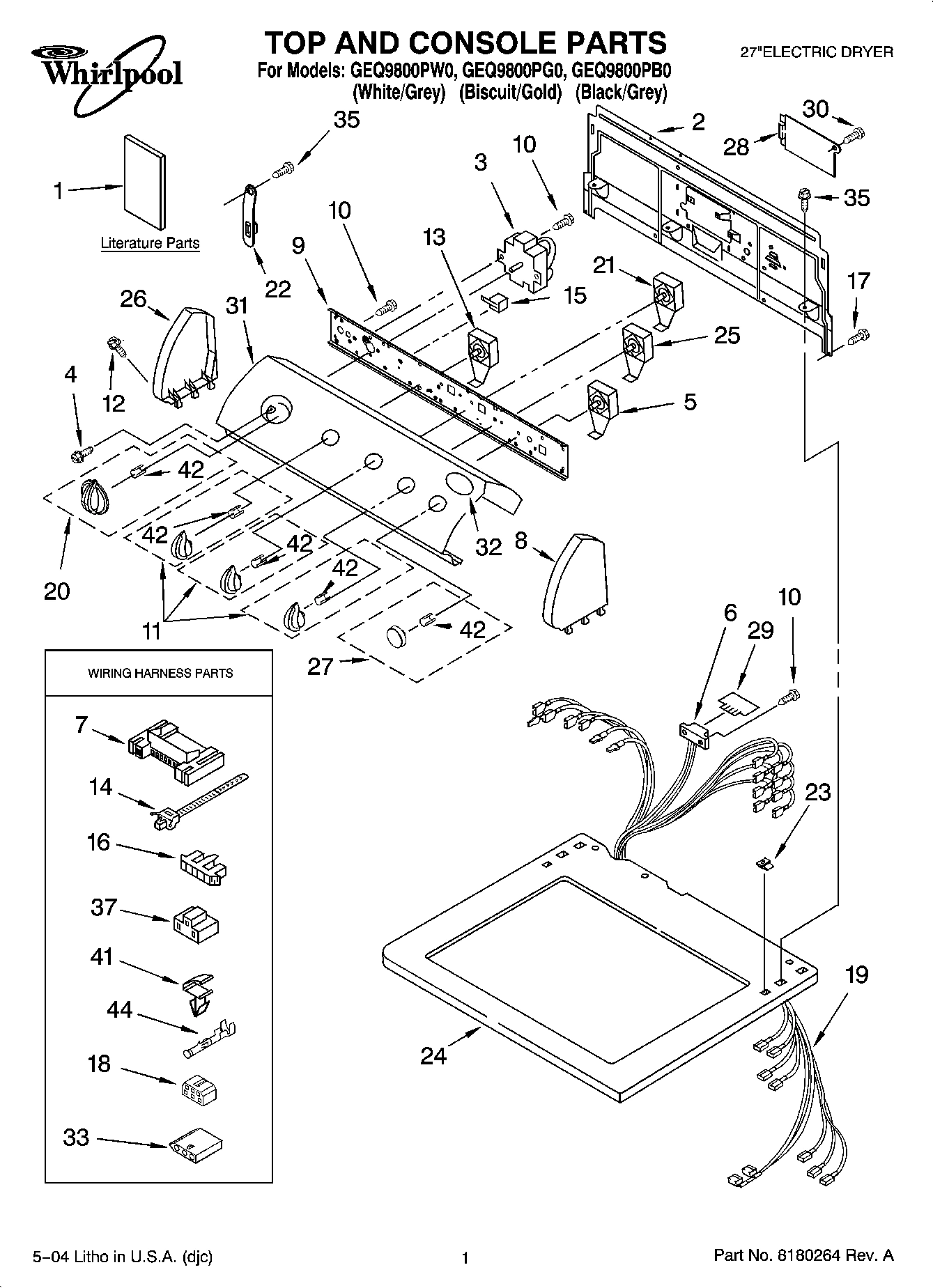 01 - TOP AND CONSOLE PARTS