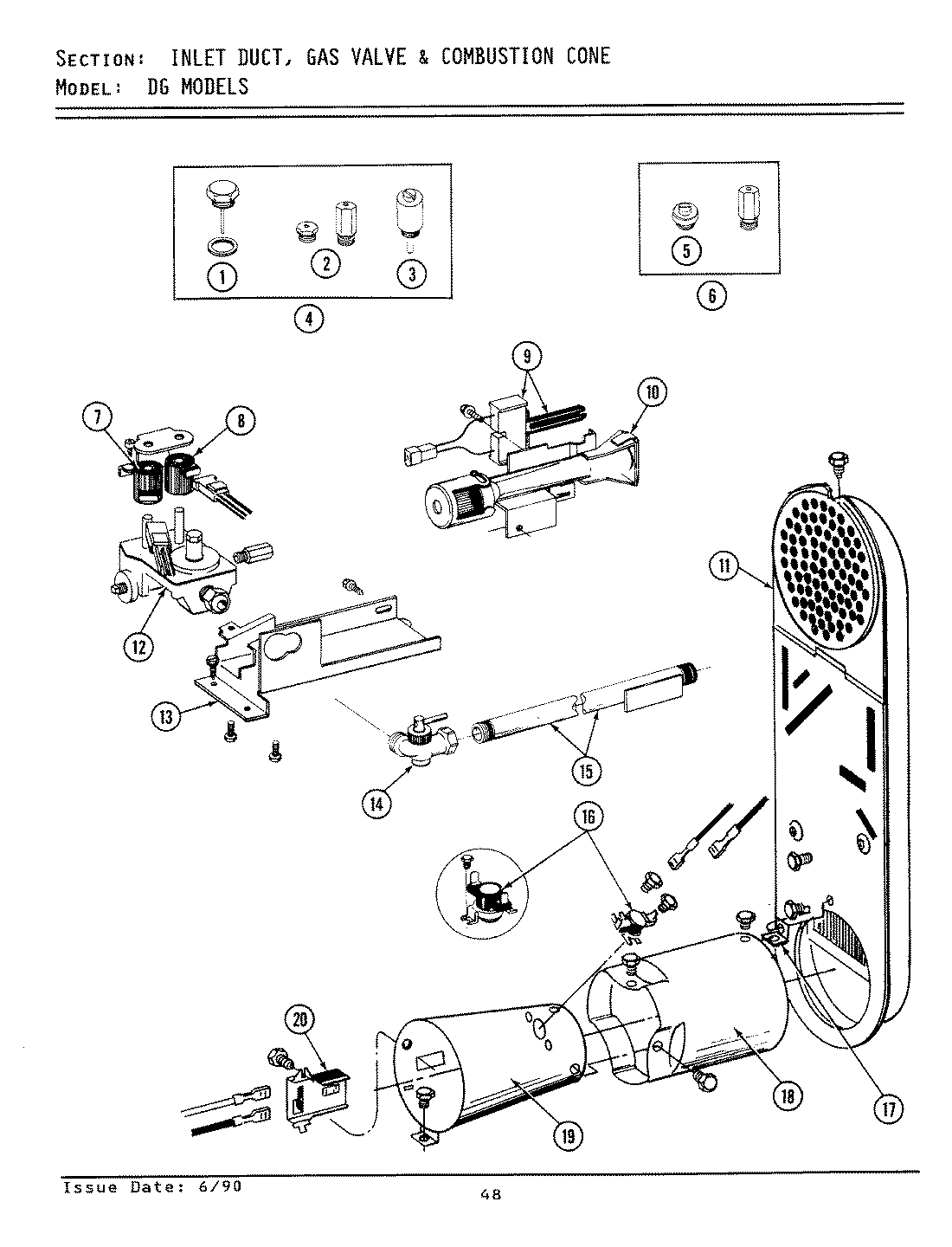04 - INLET DUCT, GAS VALVE & COMBUSTION CONE