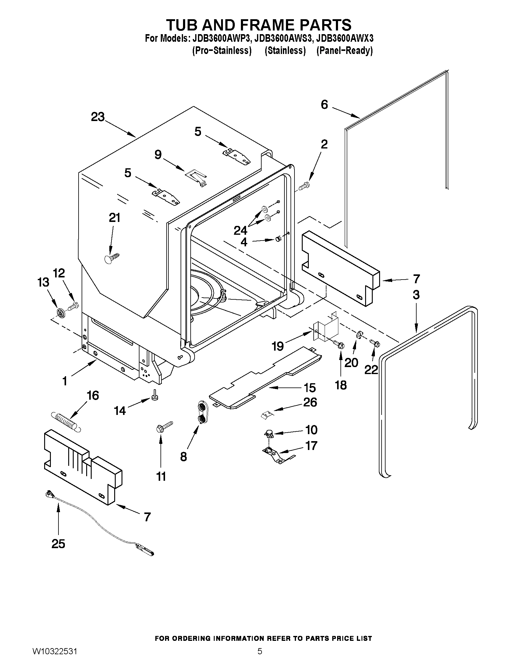 05 - TUB AND FRAME PARTS