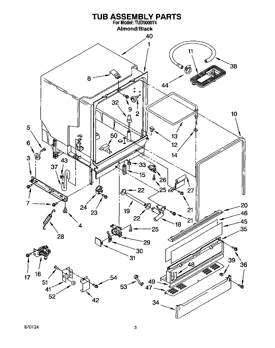 03 - TUB ASSEMBLY, LIT/OPTIONAL