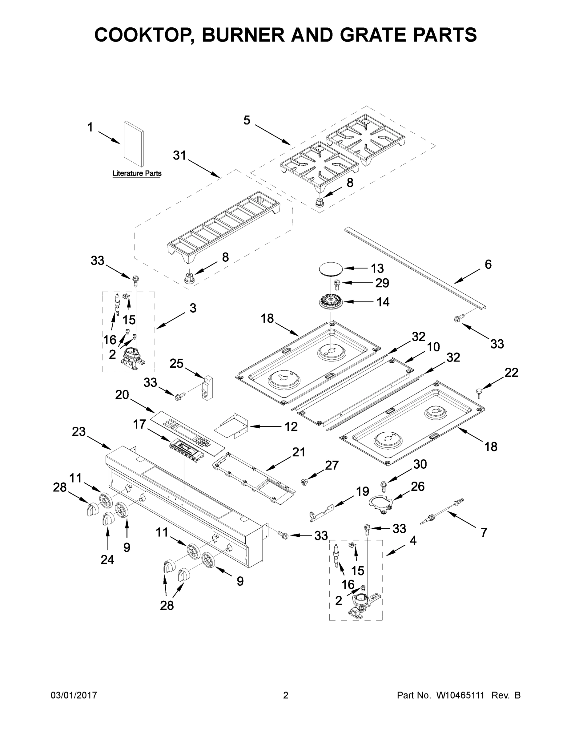02 - COOKTOP, BURNER AND GRATE PARTS