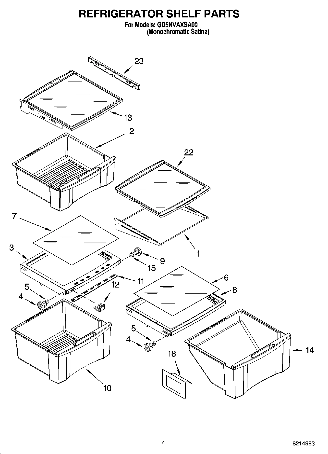 03 - REFRIGERATOR SHELF PARTS
