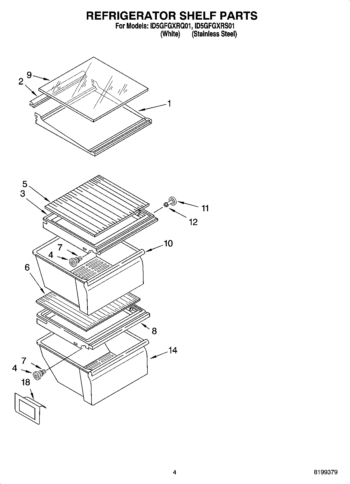 03 - REFRIGERATOR SHELF PARTS