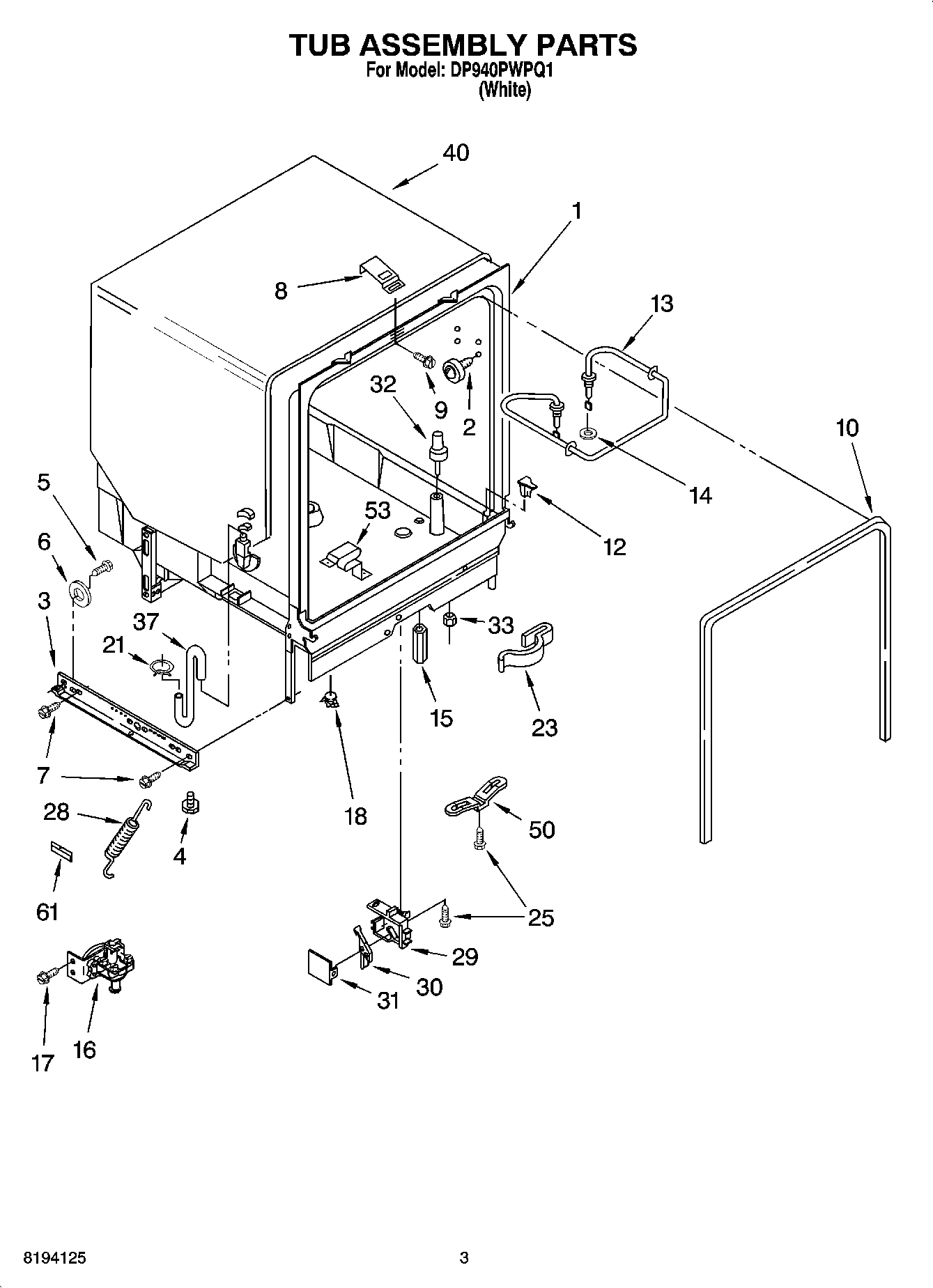 03 - TUB ASSEMBLY PARTS